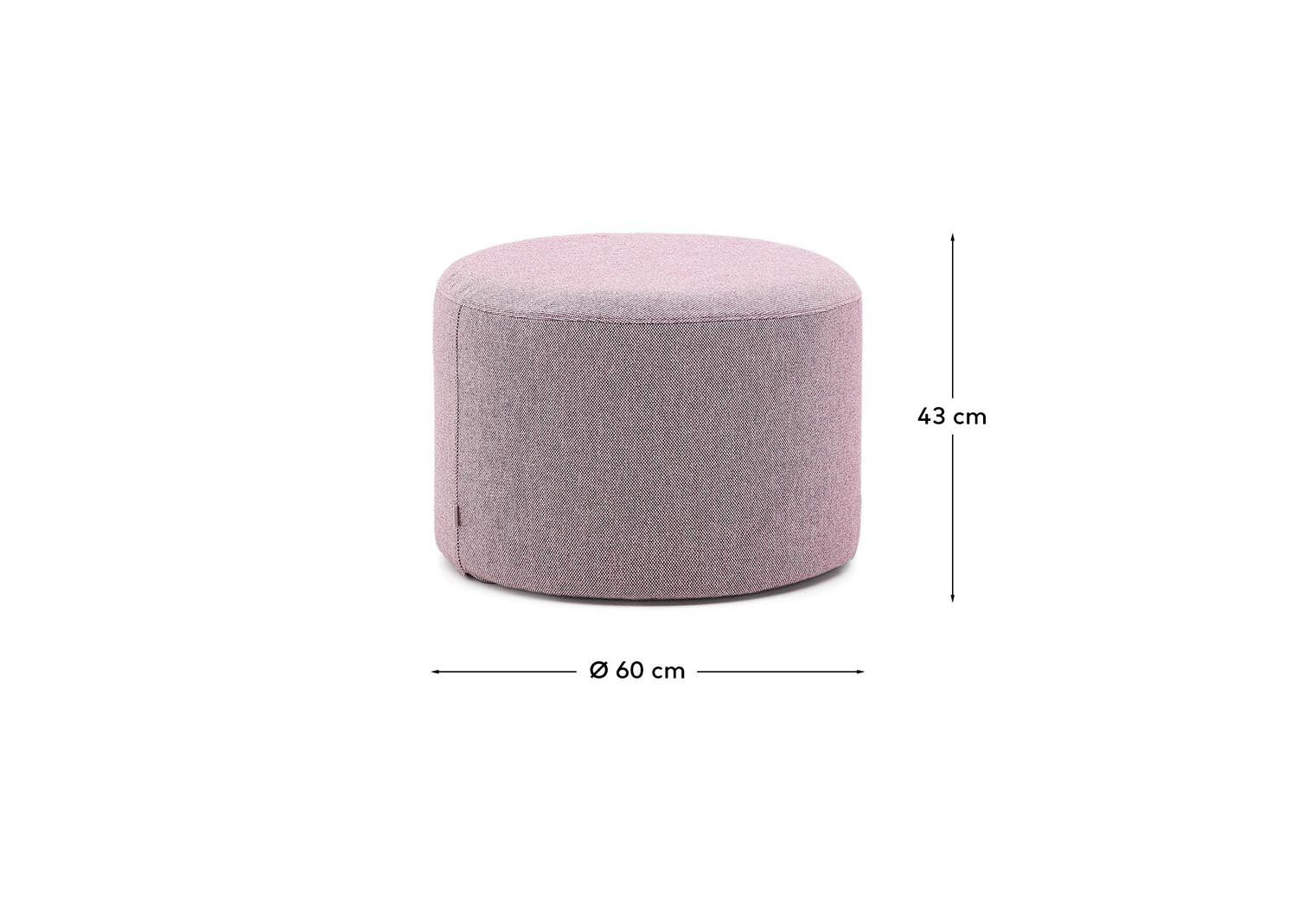 Fußablage mit abnehmbarem Bezug Kaeli violett Ø 60 cm in Lila präsentiert im Onlineshop von KAQTU Design AG. Hocker ist von Kave Home
