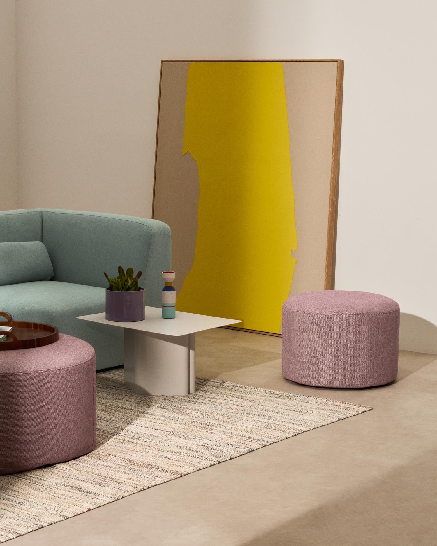 Fußablage mit abnehmbarem Bezug Kaeli violett Ø 60 cm