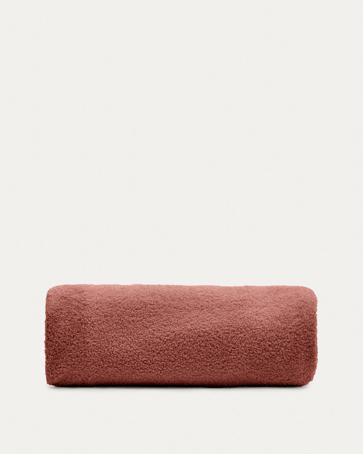 Bezug für Fusshocker Kaeli in terrakottafarbenem Bouclé Ø 120 cm in Terrakotta präsentiert im Onlineshop von KAQTU Design AG. Ottoman-Zubehör ist von Kave Home