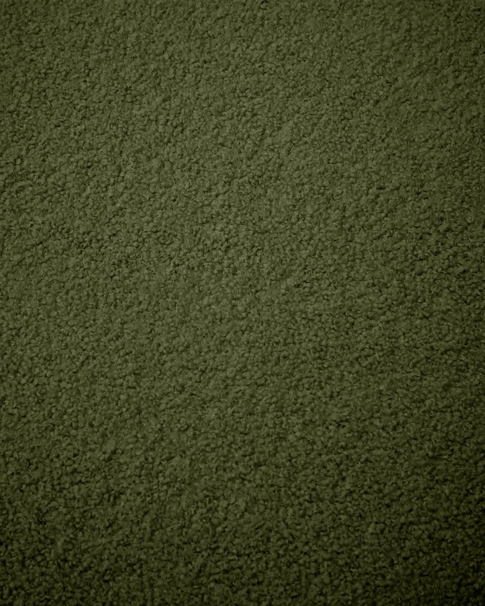 Eleganter, grüner Bouclé-Bezug für Kaeli-Fußhocker, Ø 43 cm, vereint Stil und Komfort, ideal für moderne Wohnräume.