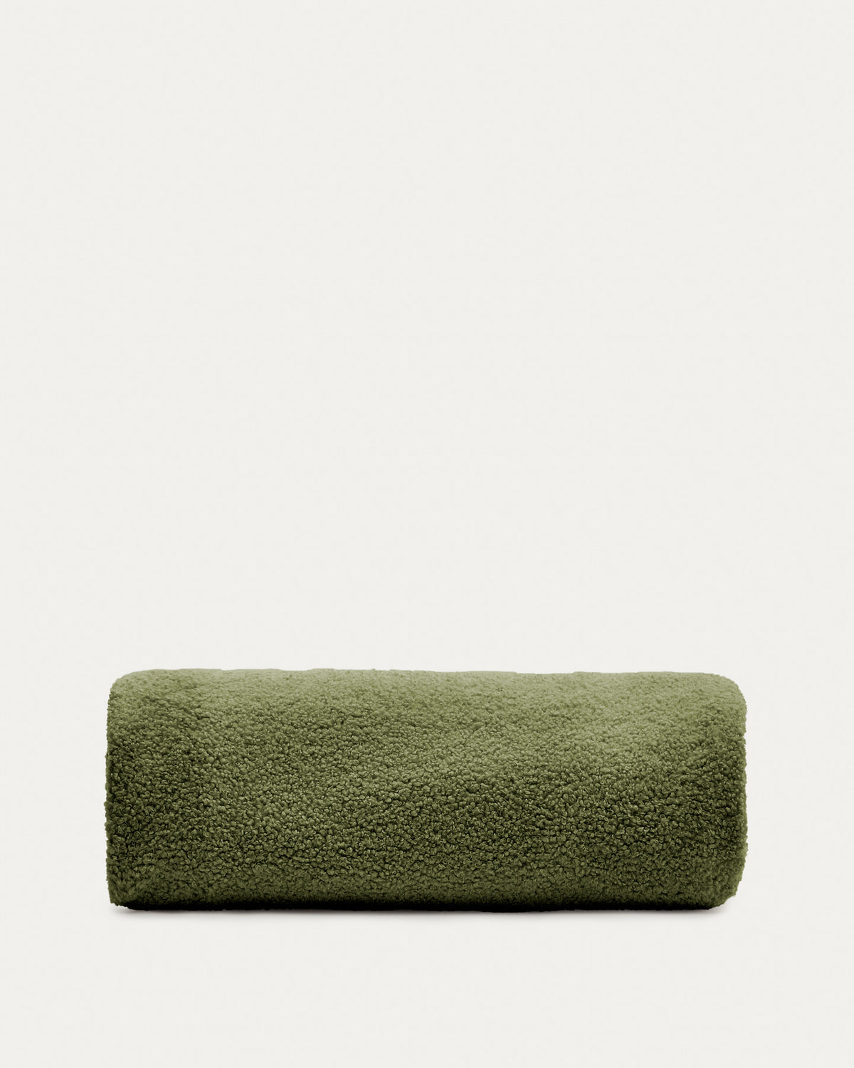 Bezug für Fusshocker Kaeli in grünem Bouclé Ø 90 cm in Grün präsentiert im Onlineshop von KAQTU Design AG. Ottoman-Zubehör ist von Kave Home