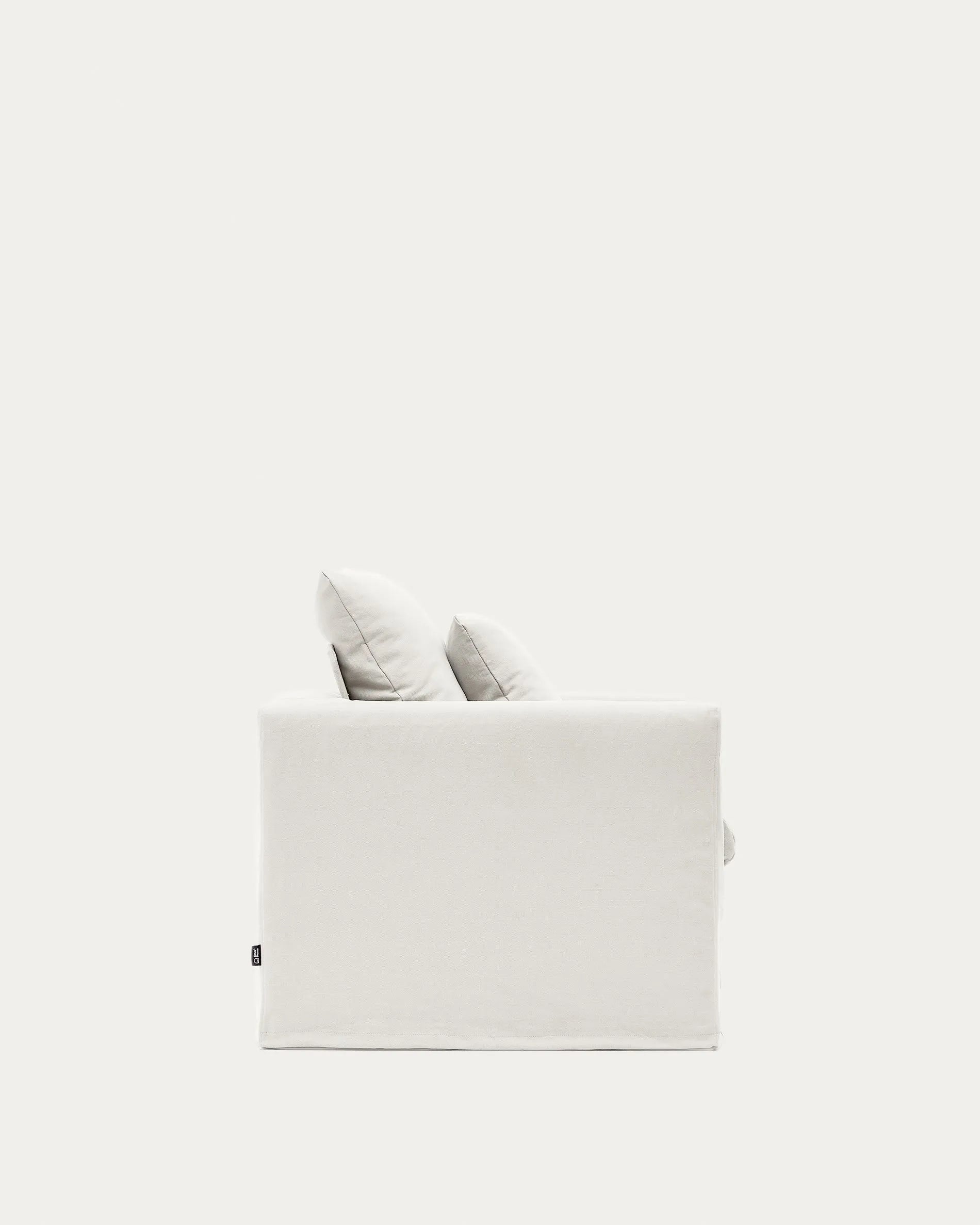Eleganter Nora Sessel: Naturfarbene Leinen-Baumwollbezüge, modernes Design, umweltfreundlich, komfortabel und vielseitig.