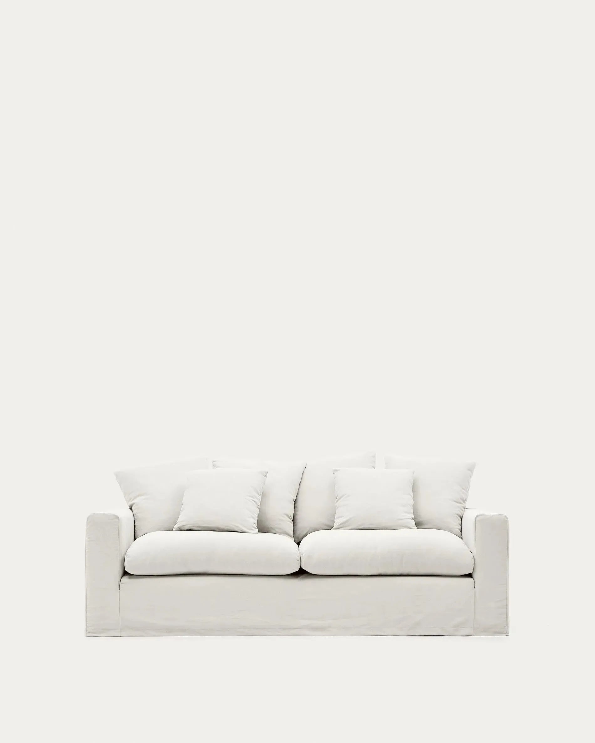Elegantes 3-Sitzer-Sofa, 240 cm, Leinen-Baumwollbezüge, zeitloser Stil, hoher Komfort, abziehbar, AR-fähig.
