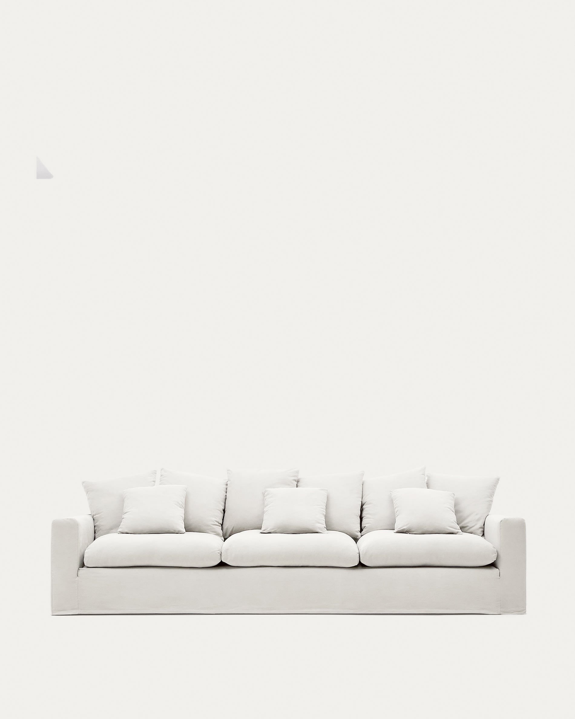 Bezug 4-Sitzer-Sofa Nora aus Leinen und Baumwolle in Ecru