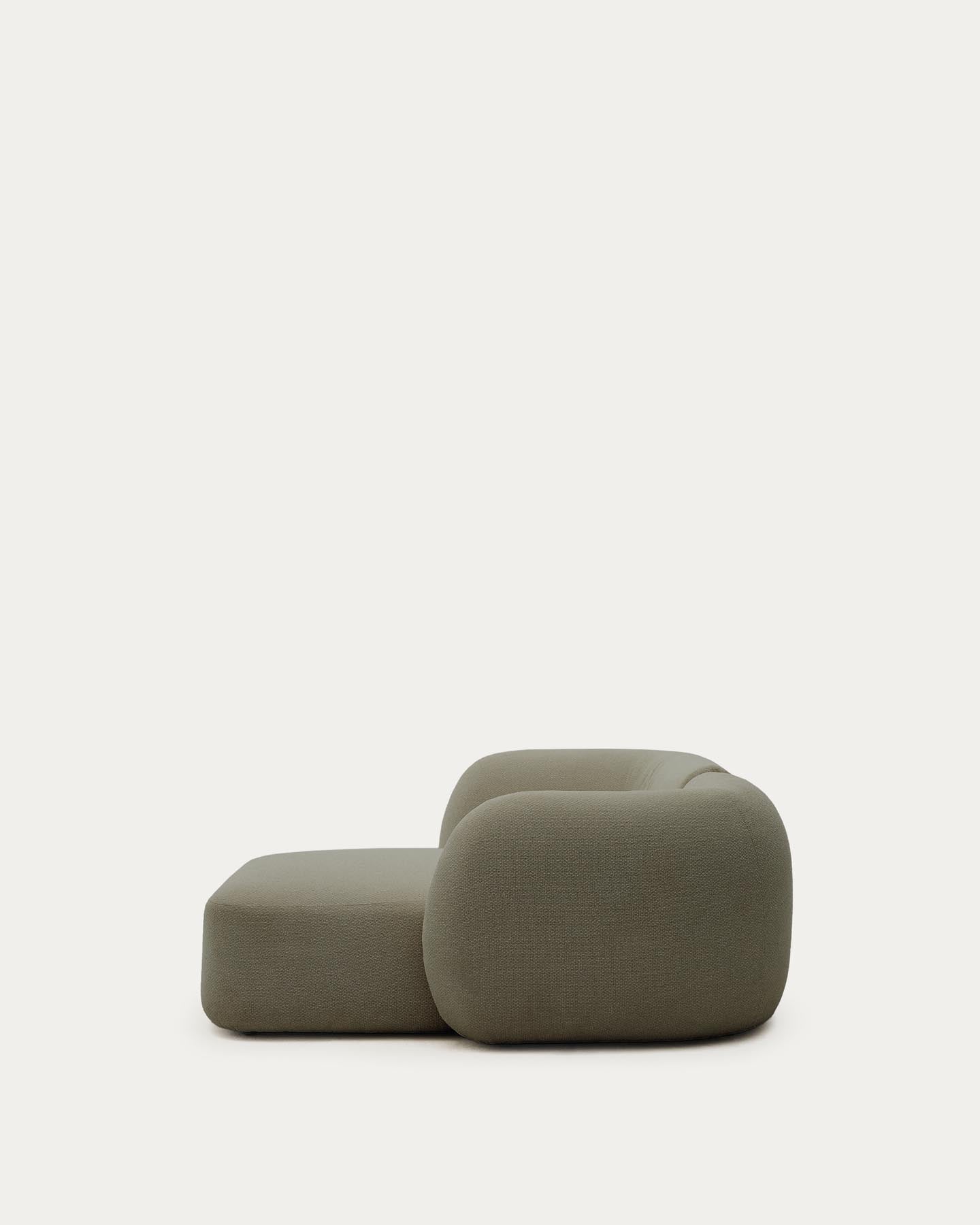 Schwer entflammbares 2-Sitzer-Modularsofa Martina mit Chenille und Chaiselongue rechts in Grün 230 cm in Grün präsentiert im Onlineshop von KAQTU Design AG. L-Sofa rechts ist von Kave Home