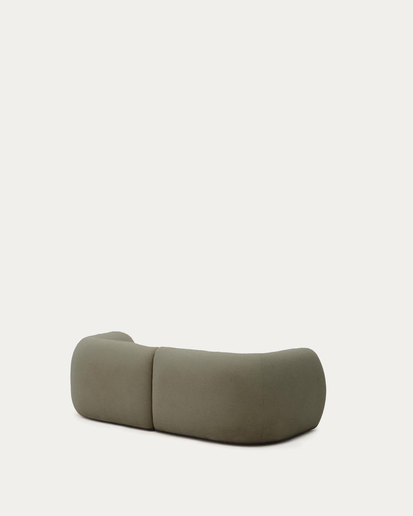Schwer entflammbares 2-Sitzer-Modularsofa Martina mit Chenille und Chaiselongue rechts in Grün 230 cm in Grün präsentiert im Onlineshop von KAQTU Design AG. L-Sofa rechts ist von Kave Home