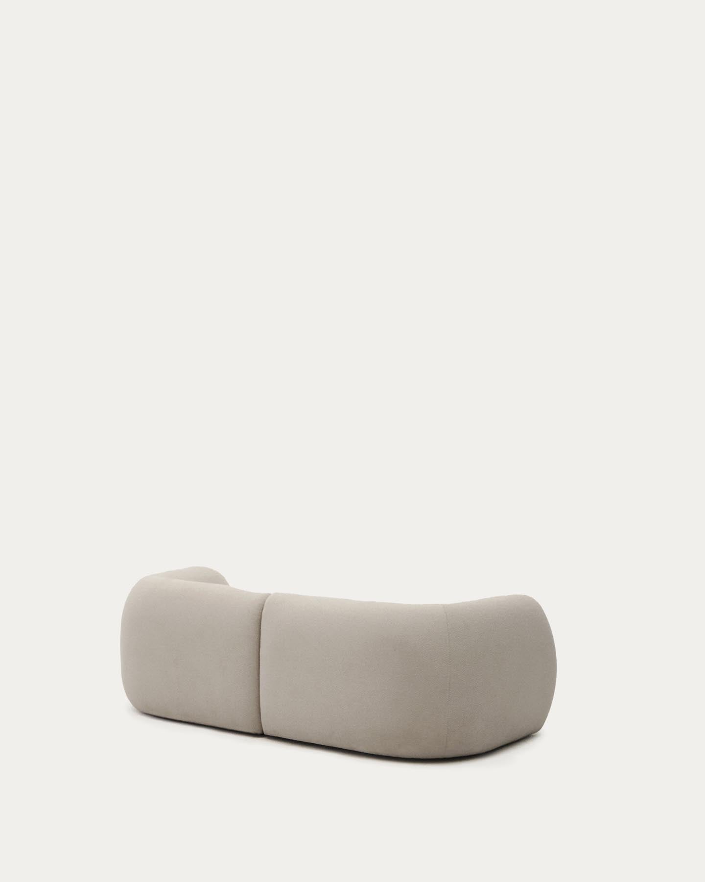 Schwer entflammbares 2-Sitzer-Modularsofa Martina mit Chenille und Chaiselongue rechts in Steinton 230 cm in Steinfarben präsentiert im Onlineshop von KAQTU Design AG. L-Sofa rechts ist von Kave Home