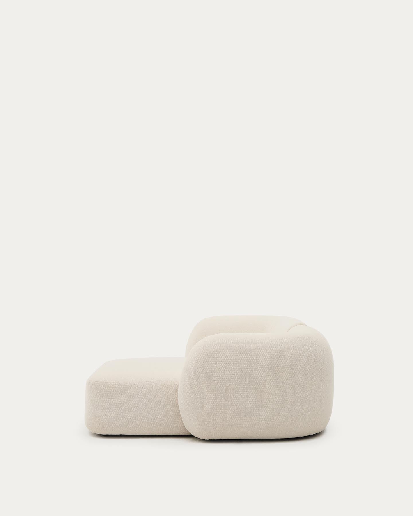 Schwer entflammbares 2-Sitzer-Modularsofa Martina mit Chenille und Chaiselongue rechts in Ecru 230 cm in Ecru präsentiert im Onlineshop von KAQTU Design AG. L-Sofa rechts ist von Kave Home