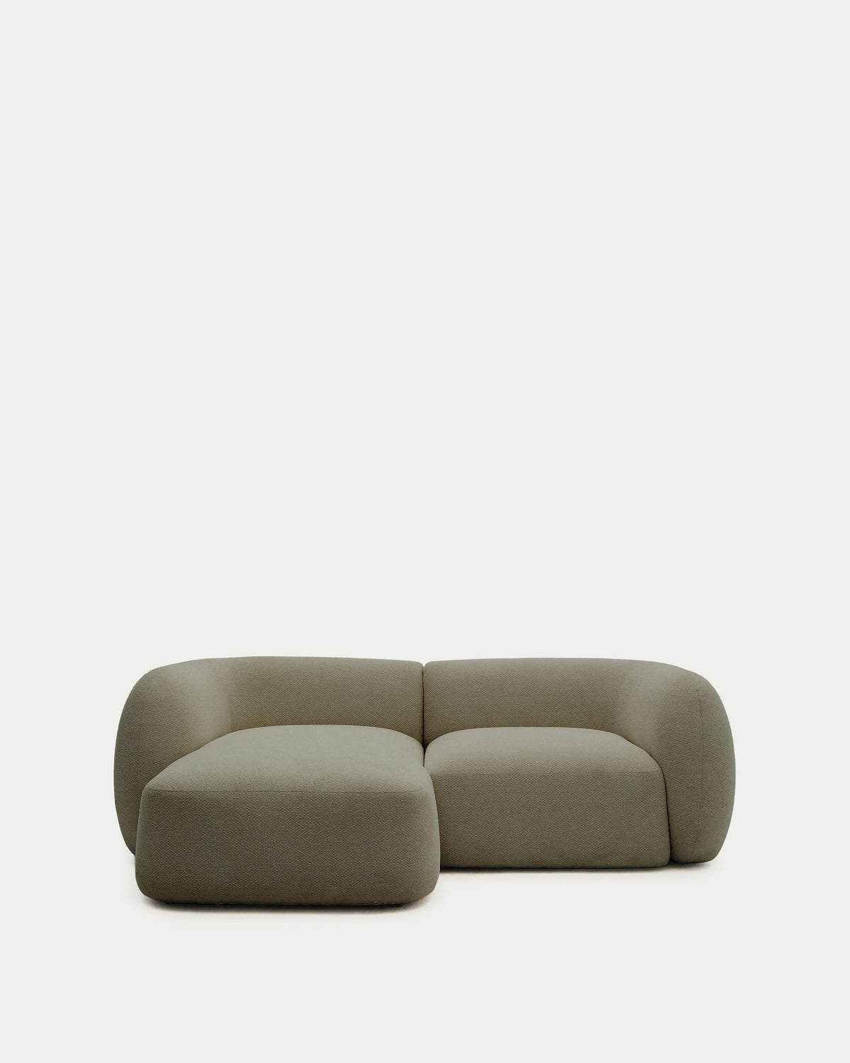 2-Sitzer-Modularsofa Martina mit Chenille und Chaiselongue links in Grün 230 cm in Grün präsentiert im Onlineshop von KAQTU Design AG. L-Sofa links ist von Kave Home