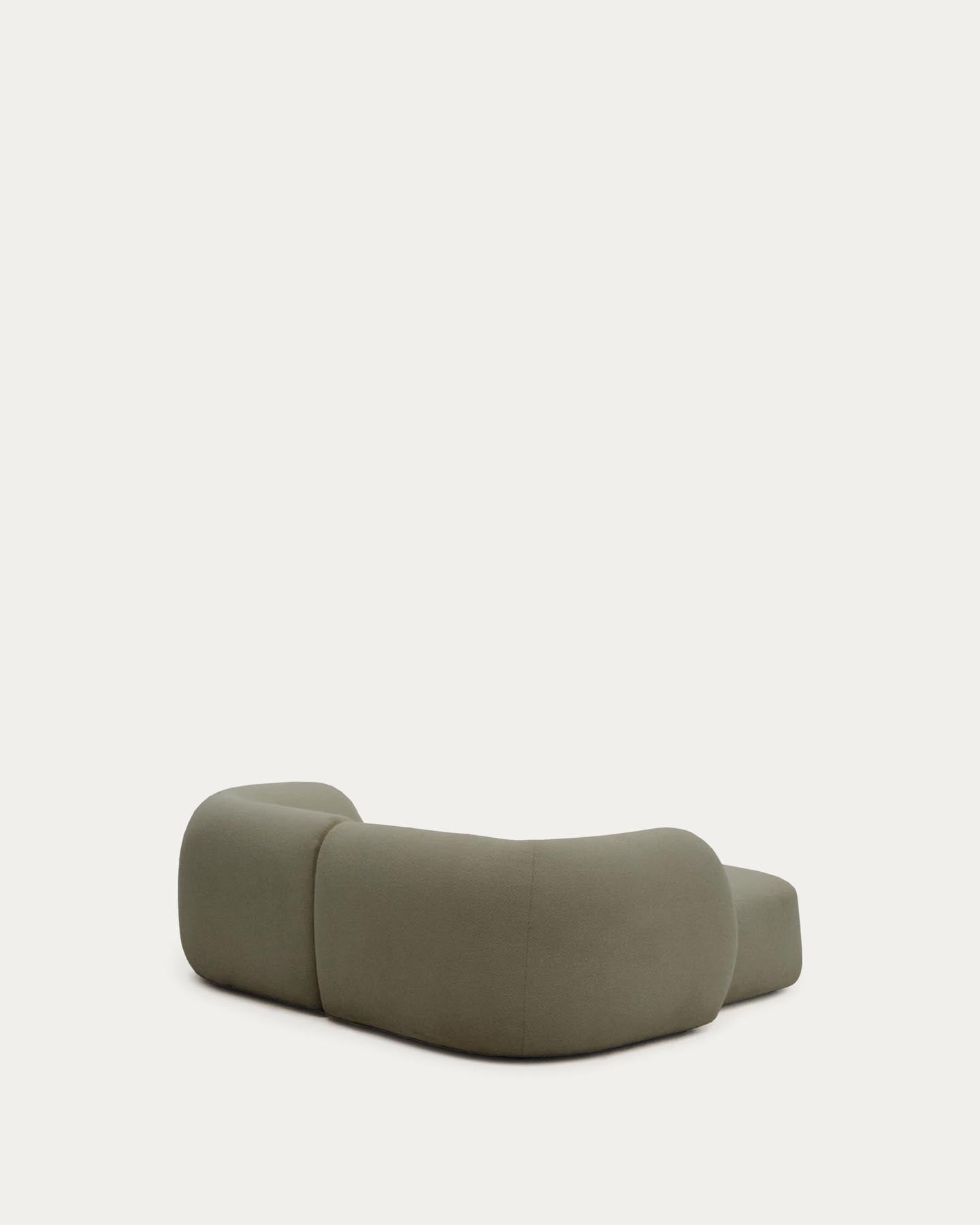 Schwer entflammbares 2-Sitzer-Modularsofa Martina mit Chenille und Chaiselongue links in Grün 230 cm in Grün präsentiert im Onlineshop von KAQTU Design AG. L-Sofa links ist von Kave Home