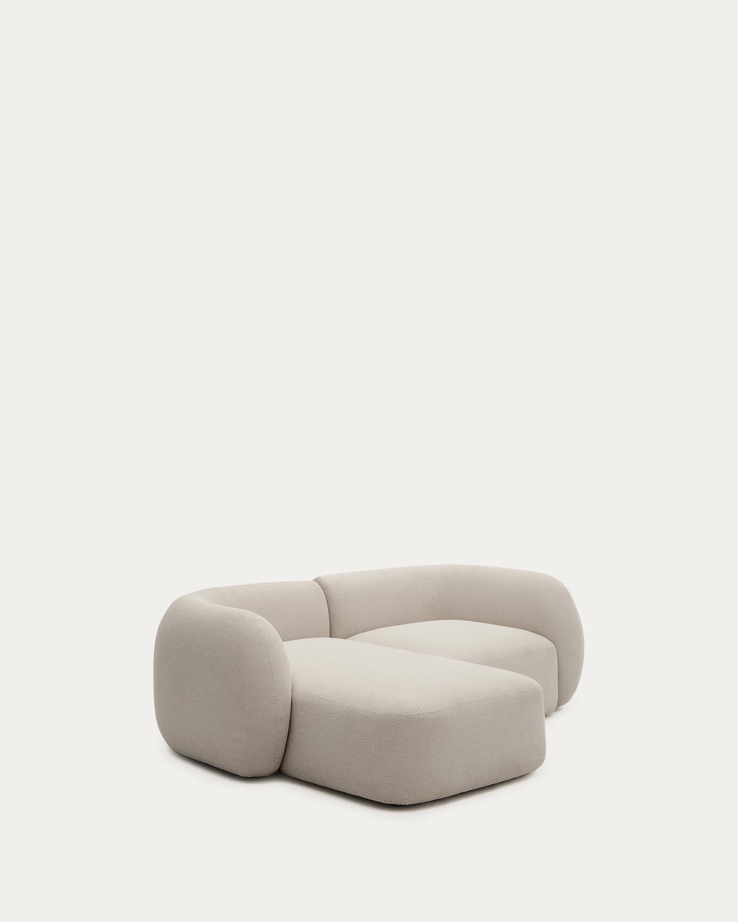 Schwer entflammbares 2-Sitzer-Modularsofa Martina mit Chenille und Chaiselongue links in Steinton 230 cm in Steinfarben präsentiert im Onlineshop von KAQTU Design AG. L-Sofa links ist von Kave Home