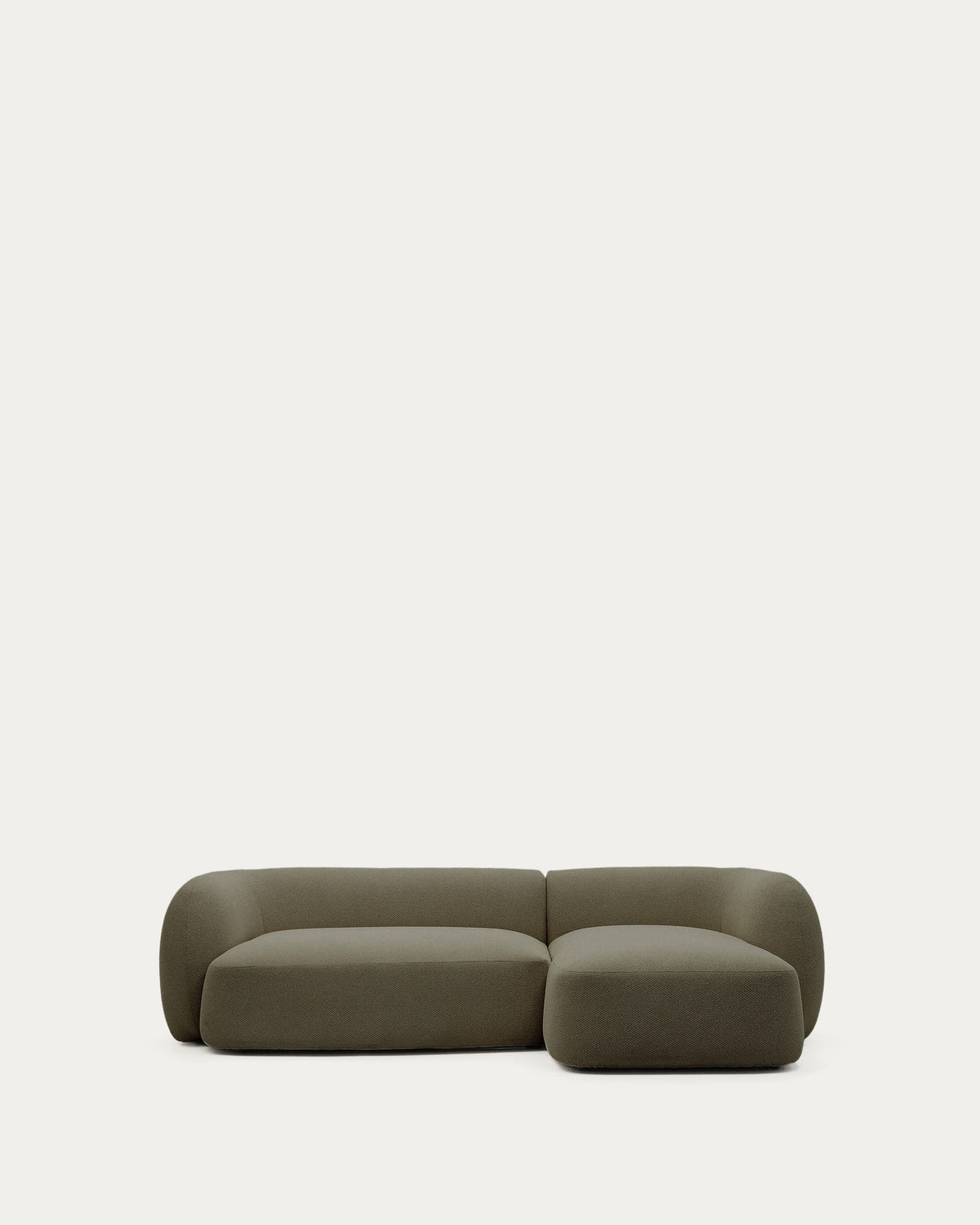 3-Sitzer-Modularsofa Martina mit Chenille und Chaiselongue rechts in Grün 287 cm in Grün präsentiert im Onlineshop von KAQTU Design AG. L-Sofa rechts ist von Kave Home