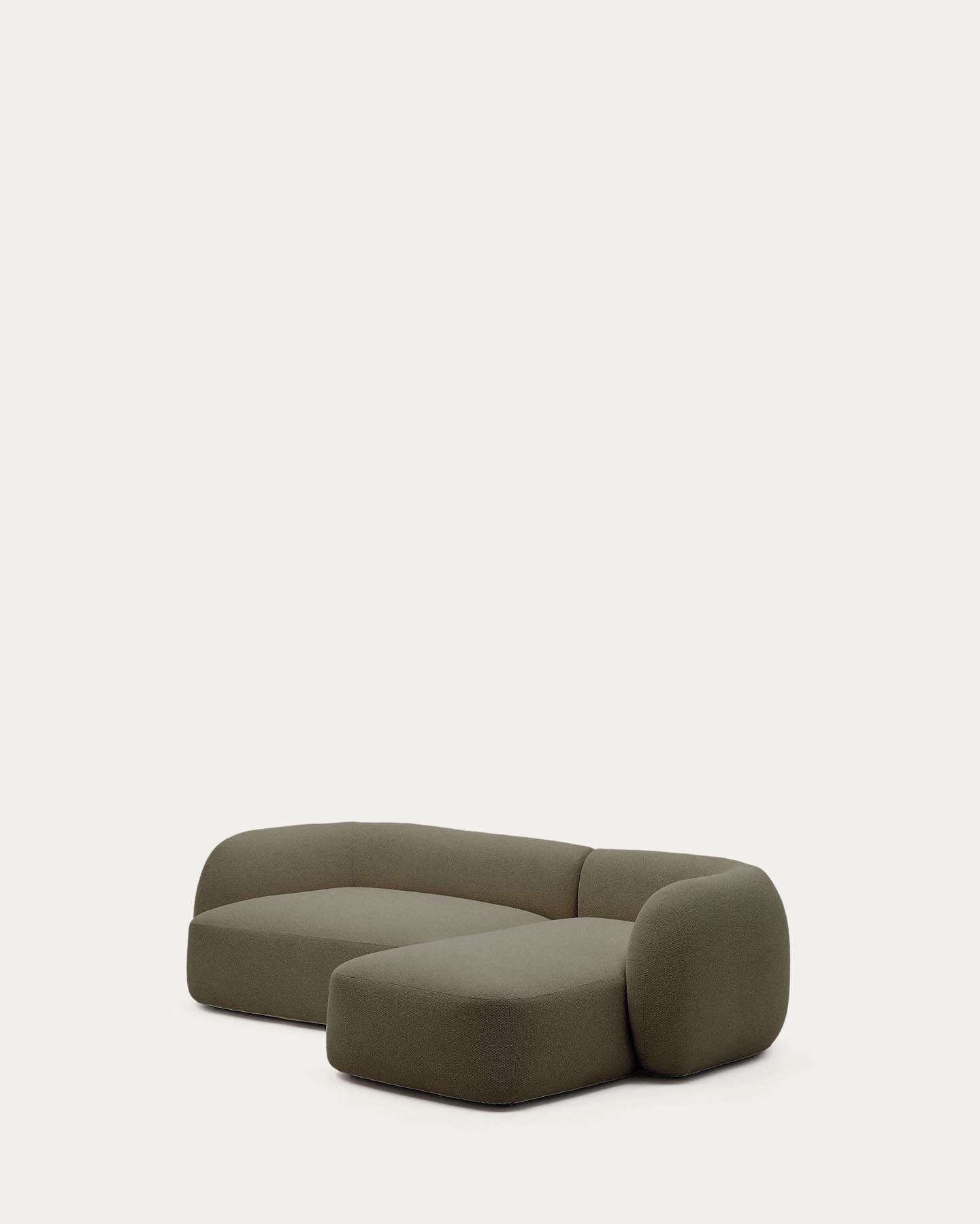 3-Sitzer-Modularsofa Martina mit Chenille und Chaiselongue rechts in Grün 287 cm in Grün präsentiert im Onlineshop von KAQTU Design AG. L-Sofa rechts ist von Kave Home