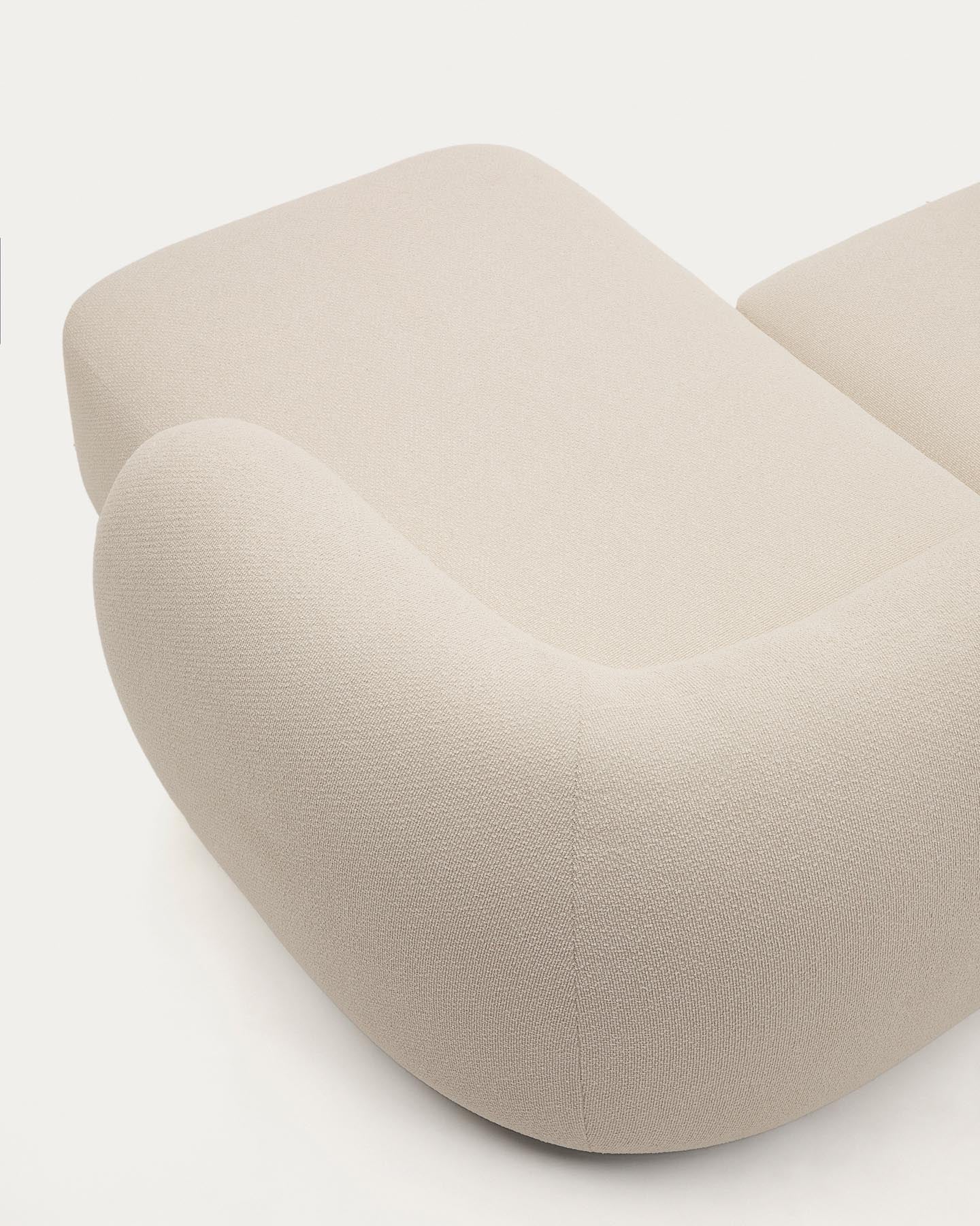 Schwer entflammbares 3-Sitzer-Modularsofa Martina mit Chenille und Chaiselongue rechts in Ecru 287 cm in Ecru präsentiert im Onlineshop von KAQTU Design AG. L-Sofa rechts ist von Kave Home