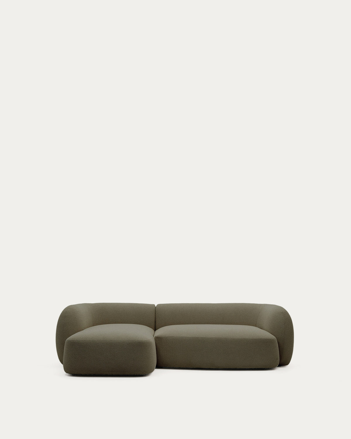 3-Sitzer-Modularsofa Martina mit grüner Chenille und Chaiselongue links 287 cm in Grün präsentiert im Onlineshop von KAQTU Design AG. 3er Sofa ist von Kave Home