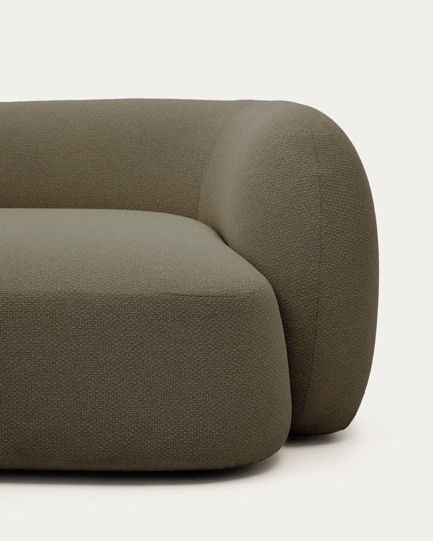 Schwer entflammbares 3-Sitzer-Modularsofa Martina mit grüner Chenille und Chaiselongue links 287 cm in Grün präsentiert im Onlineshop von KAQTU Design AG. L-Sofa links ist von Kave Home