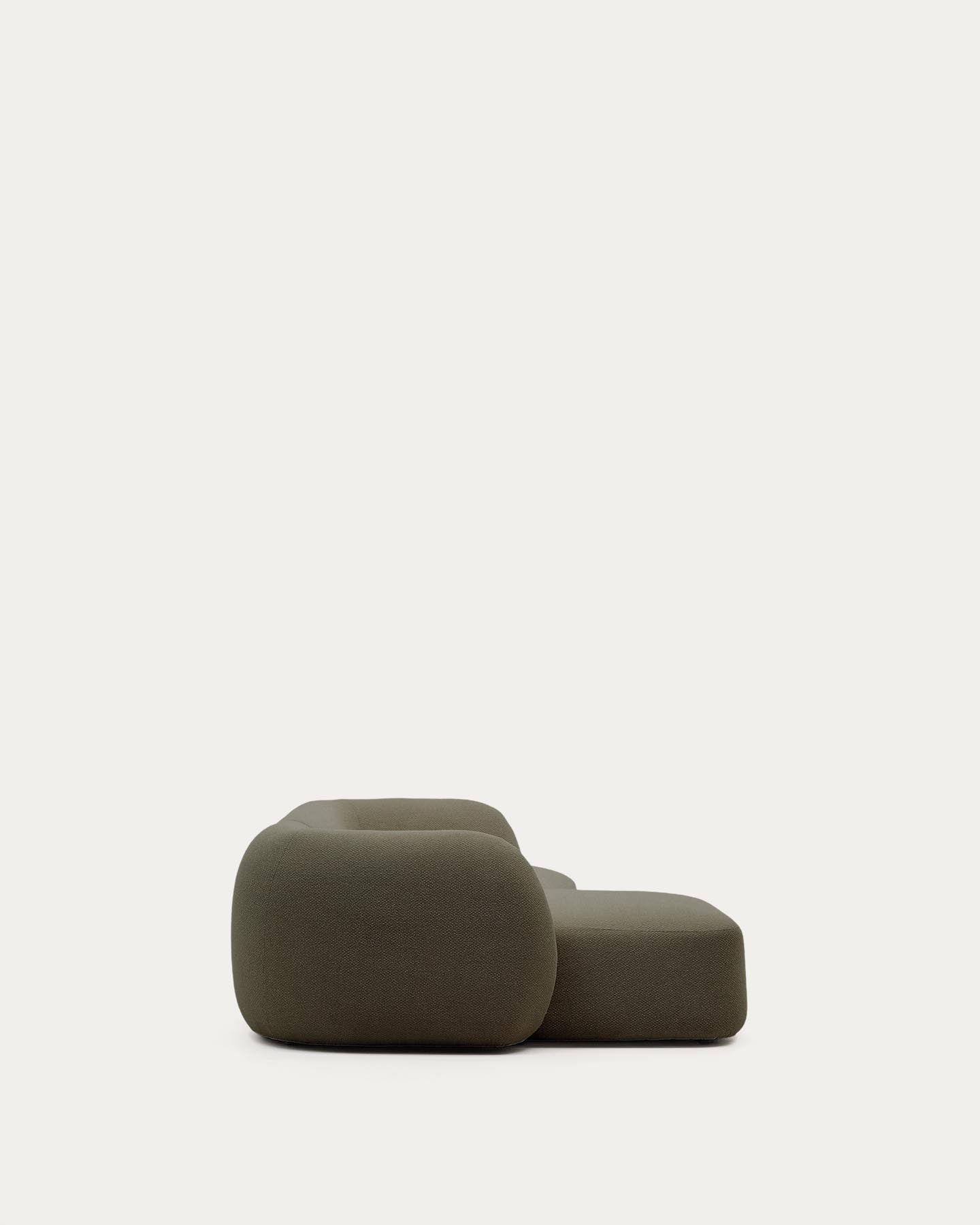 Schwer entflammbares 3-Sitzer-Modularsofa Martina mit grüner Chenille und Chaiselongue links 287 cm in Grün präsentiert im Onlineshop von KAQTU Design AG. L-Sofa links ist von Kave Home