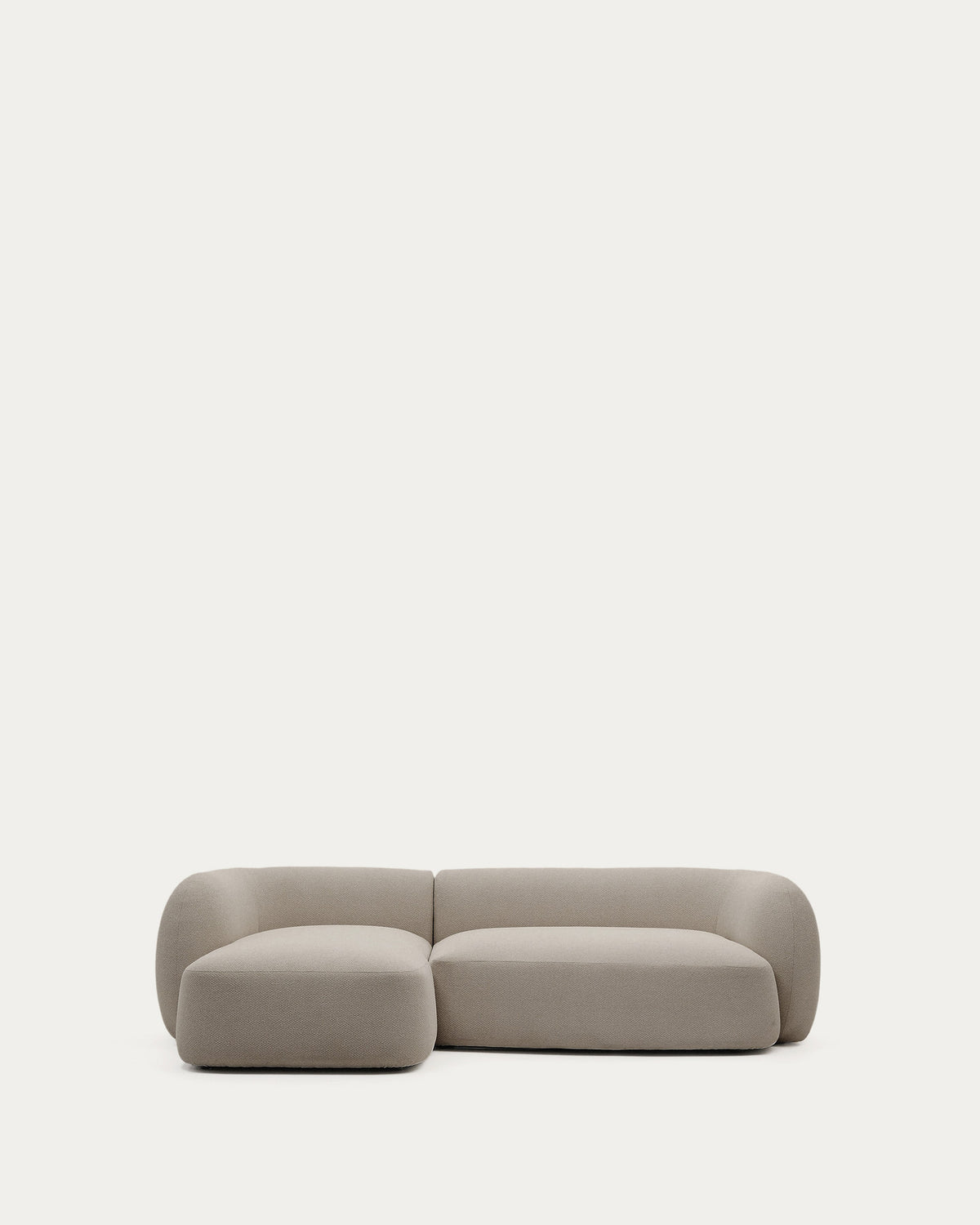 Schwer entflammbares 3-Sitzer-Modularsofa Martina mit Chenille und Chaiselongue links in Steinton 287 cm in Steinfarben präsentiert im Onlineshop von KAQTU Design AG. L-Sofa links ist von Kave Home