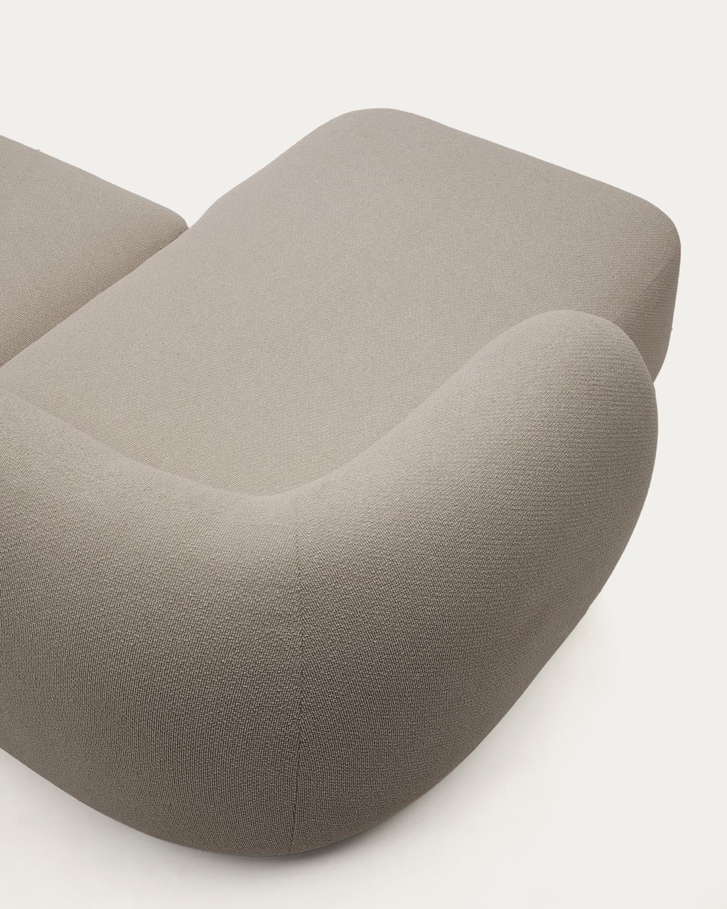 Schwer entflammbares 3-Sitzer-Modularsofa Martina mit Chenille und Chaiselongue links in Steinton 287 cm in Steinfarben präsentiert im Onlineshop von KAQTU Design AG. L-Sofa links ist von Kave Home