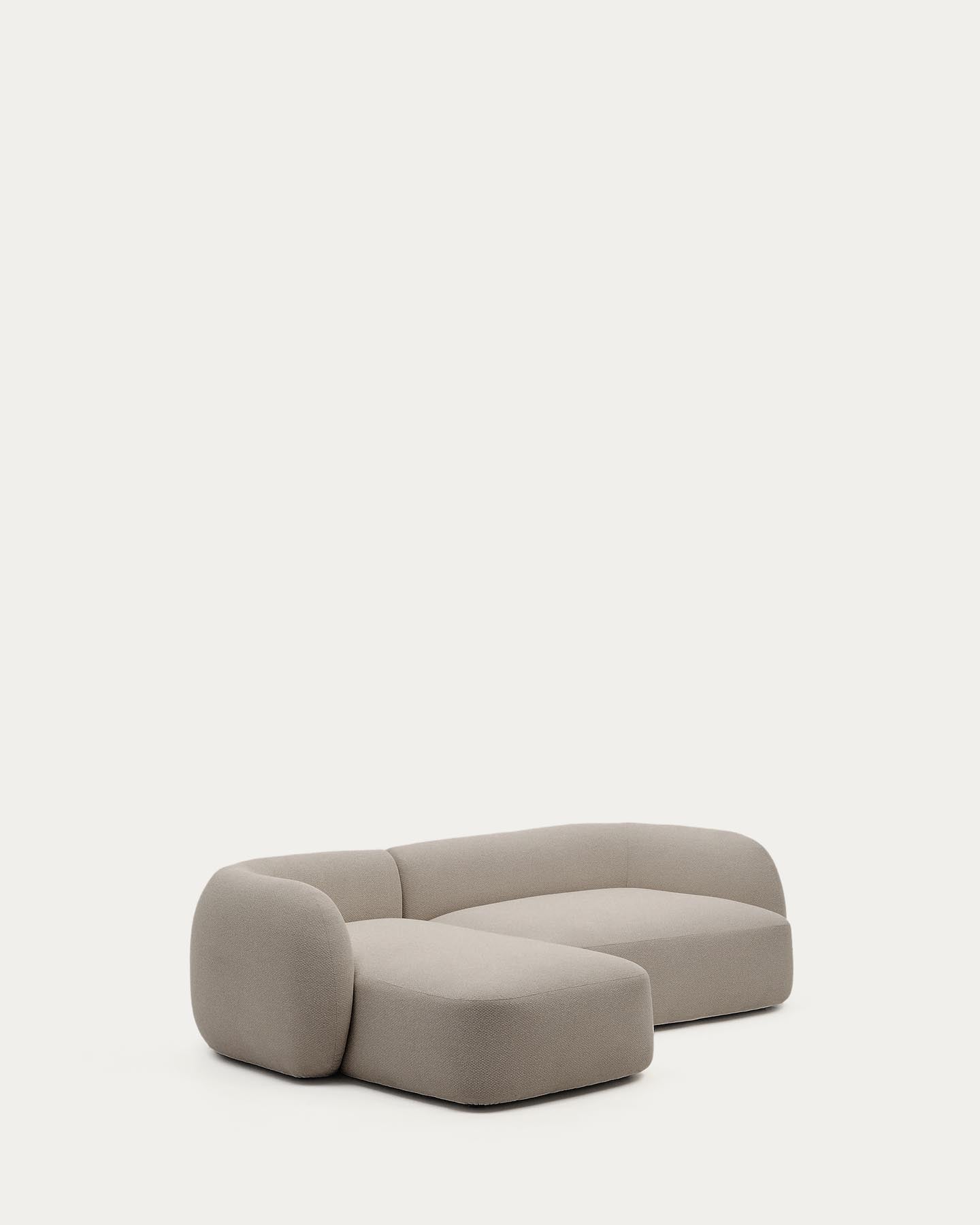 Schwer entflammbares 3-Sitzer-Modularsofa Martina mit Chenille und Chaiselongue links in Steinton 287 cm in Steinfarben präsentiert im Onlineshop von KAQTU Design AG. L-Sofa links ist von Kave Home