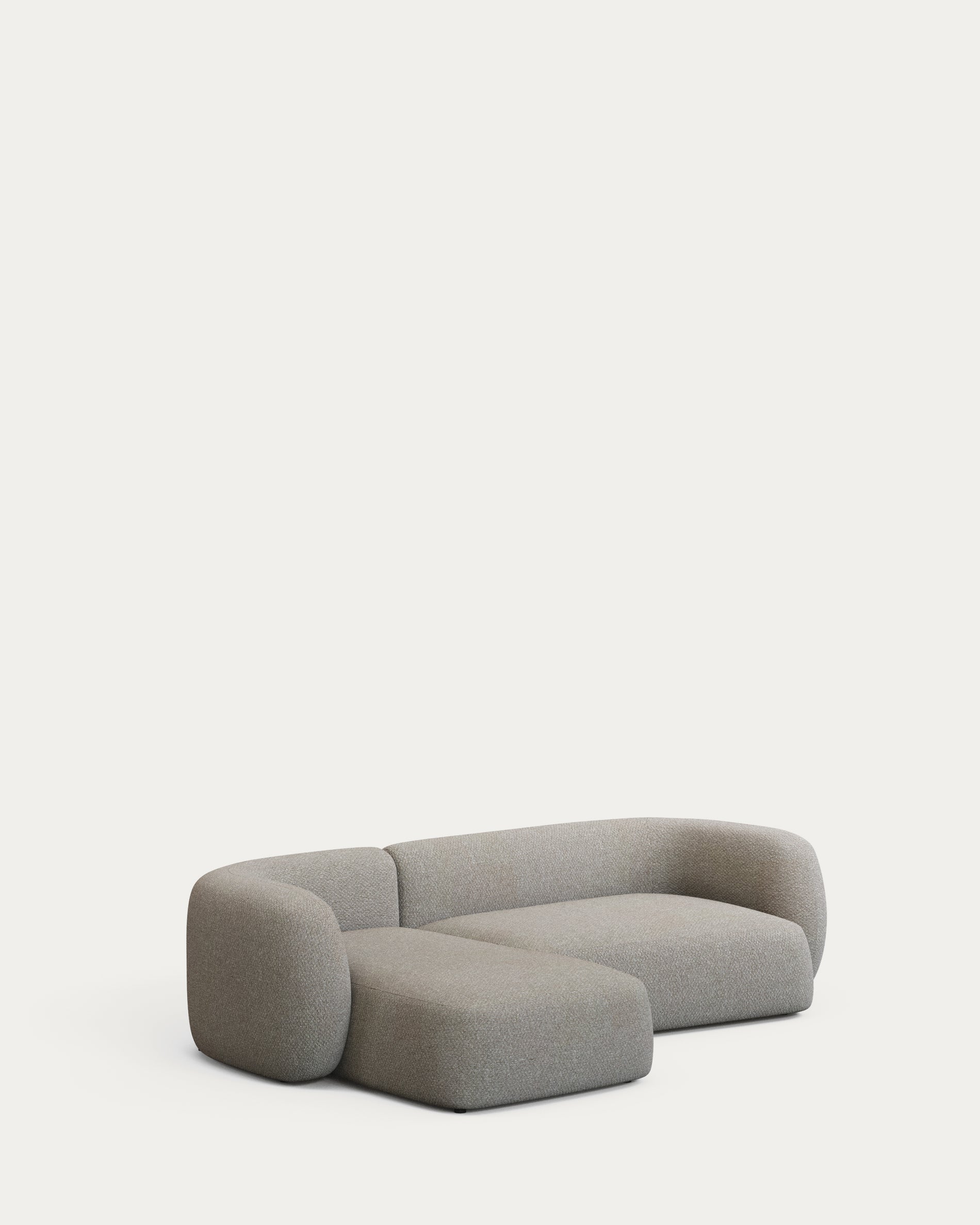 3-Sitzer-Modularsofa Martina mit Chenille und Chaiselongue links in Steinton 287 cm in Steinfarben präsentiert im Onlineshop von KAQTU Design AG. 3er Sofa ist von Kave Home