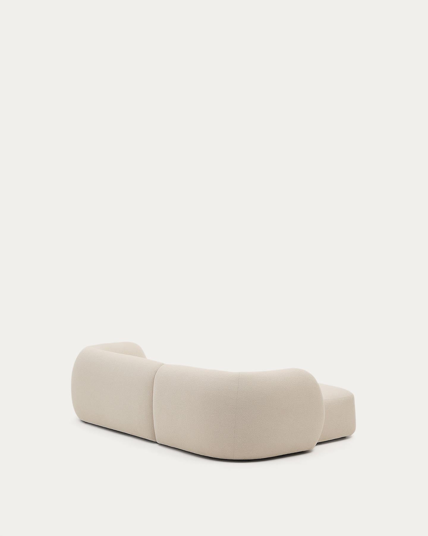 Schwer entflammbares 3-Sitzer-Modularsofa Martina mit Chenille und Chaiselongue links in Ecru 287 cm in Ecru präsentiert im Onlineshop von KAQTU Design AG. L-Sofa links ist von Kave Home