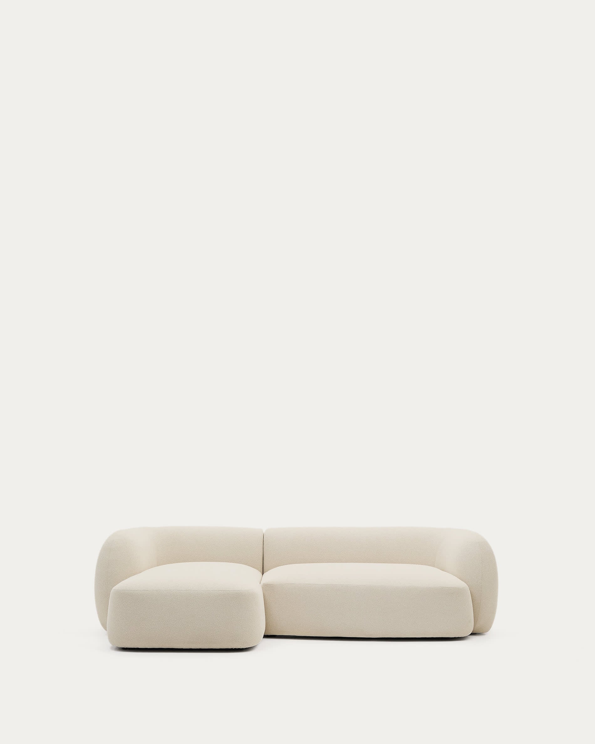 3-Sitzer-Modularsofa Martina mit Chenille und Chaiselongue links in Ecru 287 cm