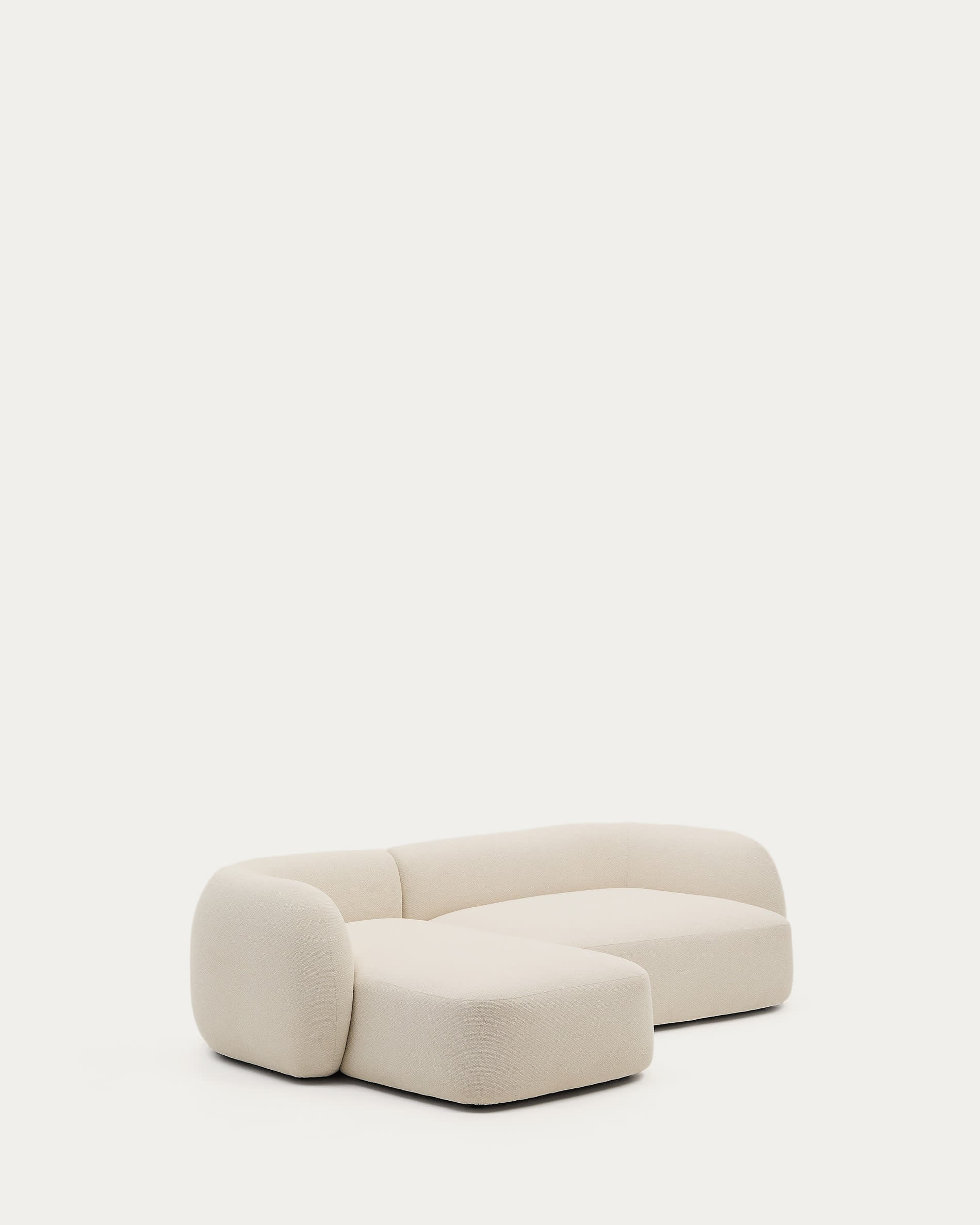 Das Martina Sofa: 3-Sitzer, modular, Chenille Écru, 287 cm, linke Chaiselongue. Perfekt für stilvolles, modernes Wohnen.