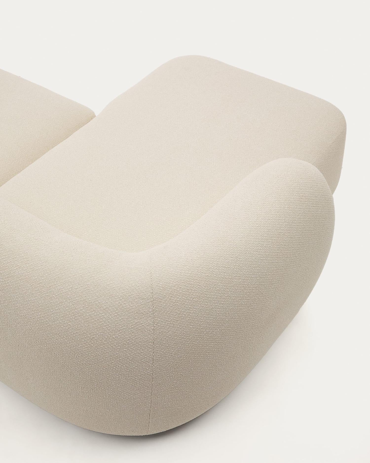 Martina 3-Sitzer-Sofa, Chenille, Écru, 287 cm, mit linker Chaiselongue. Stilvoll, modular und bequem für Ihr Zuhause.