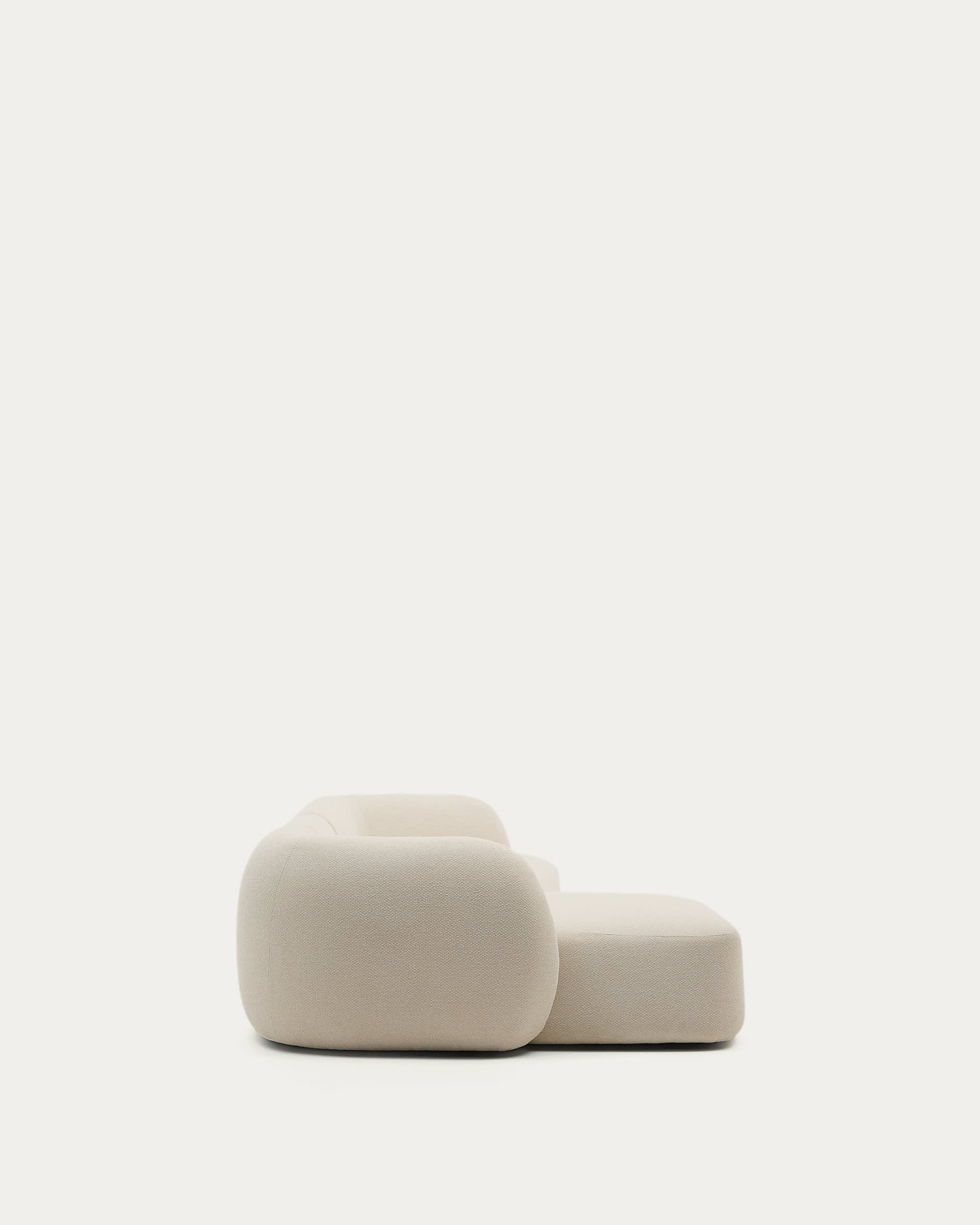 Divano componibile Martina 4 posti con ciniglia e chaise longueelolinguetta in Ecru 377 cm