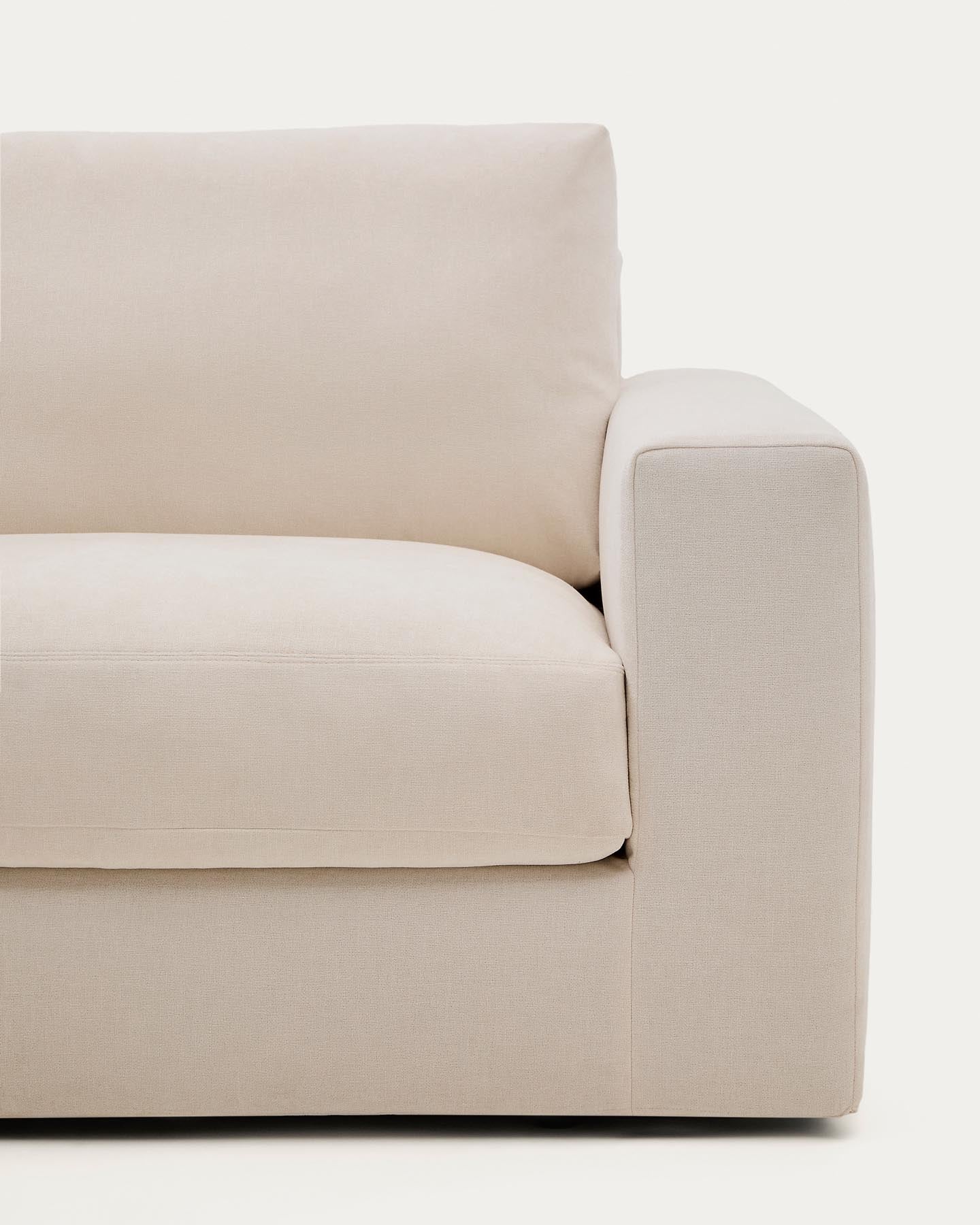 Modulares Sofa Alea für 3 Personen mit abnehmbarem Bezug aus Chenille in Beige, 220 cm in Beige präsentiert im Onlineshop von KAQTU Design AG. 3er Sofa ist von Kave Home