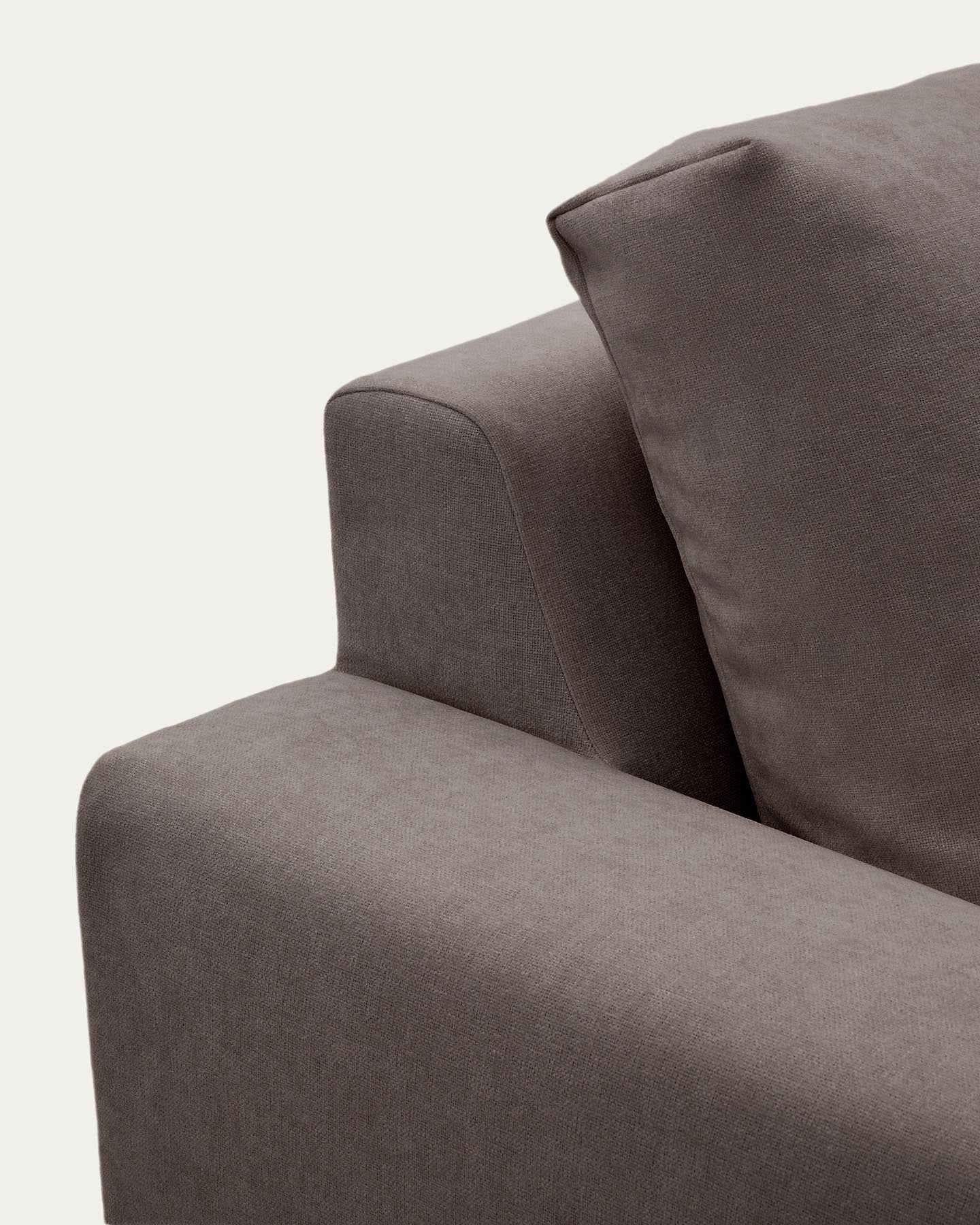Modulares Sofa Alea für 4 Personen mit abnehmbarem Bezug aus Chenille mit Chaiselongue rechts in Dunkelbraun, 310 cm in Dunkelbraun präsentiert im Onlineshop von KAQTU Design AG. 3er Sofa ist von Kave Home