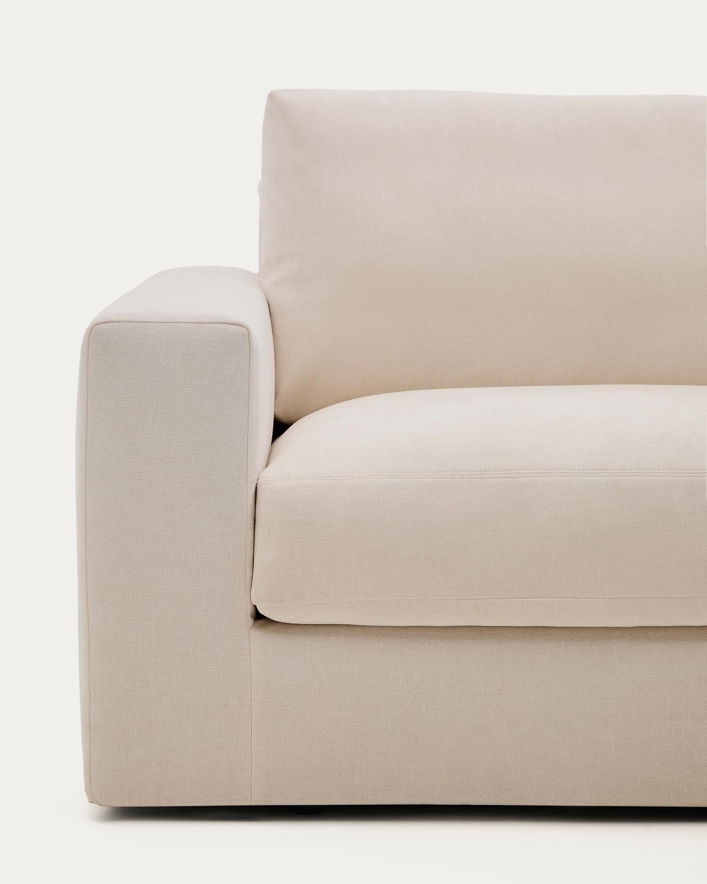 Modulares Sofa Alea für 4 Personen mit abnehmbarem Bezug aus Chenille mit Chaiselongue rechts in Beige, 310 cm in Beige präsentiert im Onlineshop von KAQTU Design AG. 3er Sofa ist von Kave Home
