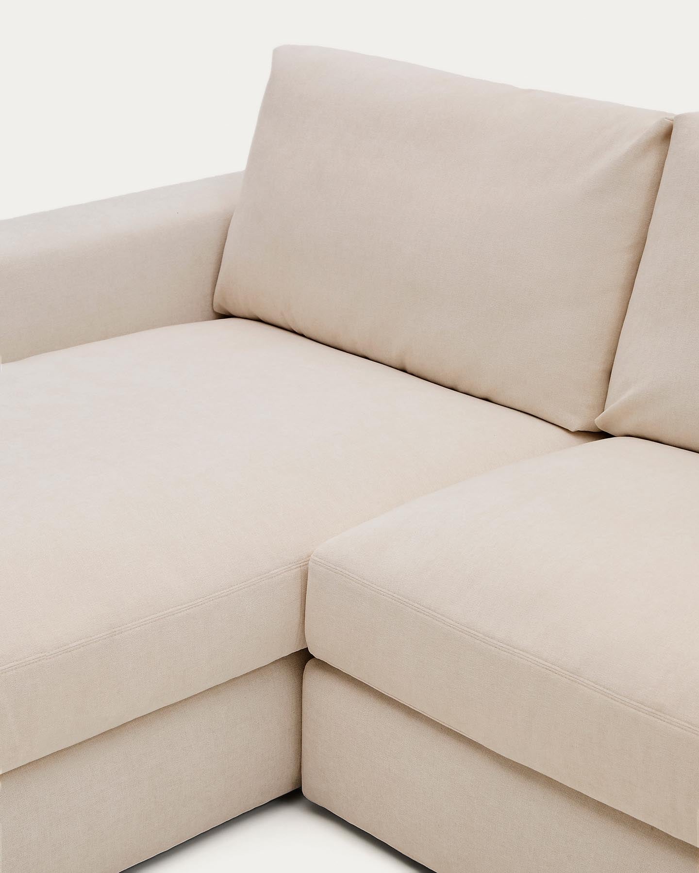 Modulares Sofa Alea für 4 Personen mit abnehmbarem Bezug aus Chenille mit Chaiselongue links in Beige, 310 cm in Beige präsentiert im Onlineshop von KAQTU Design AG. 3er Sofa ist von Kave Home