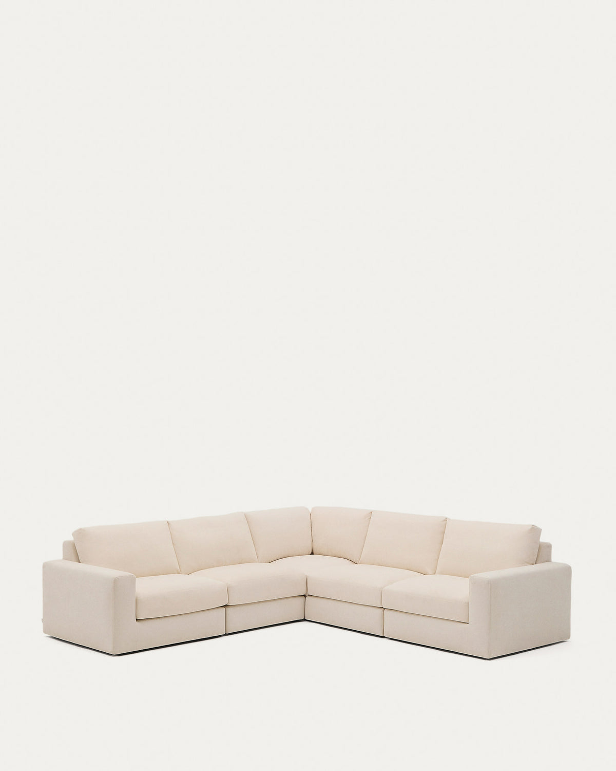 Modulares 5-Sitzer-Ecksofa Alea mit Bezug aus Chenille in Ecru, 310 x 310 cm in Ecru präsentiert im Onlineshop von KAQTU Design AG. Ecksofa ist von Kave Home