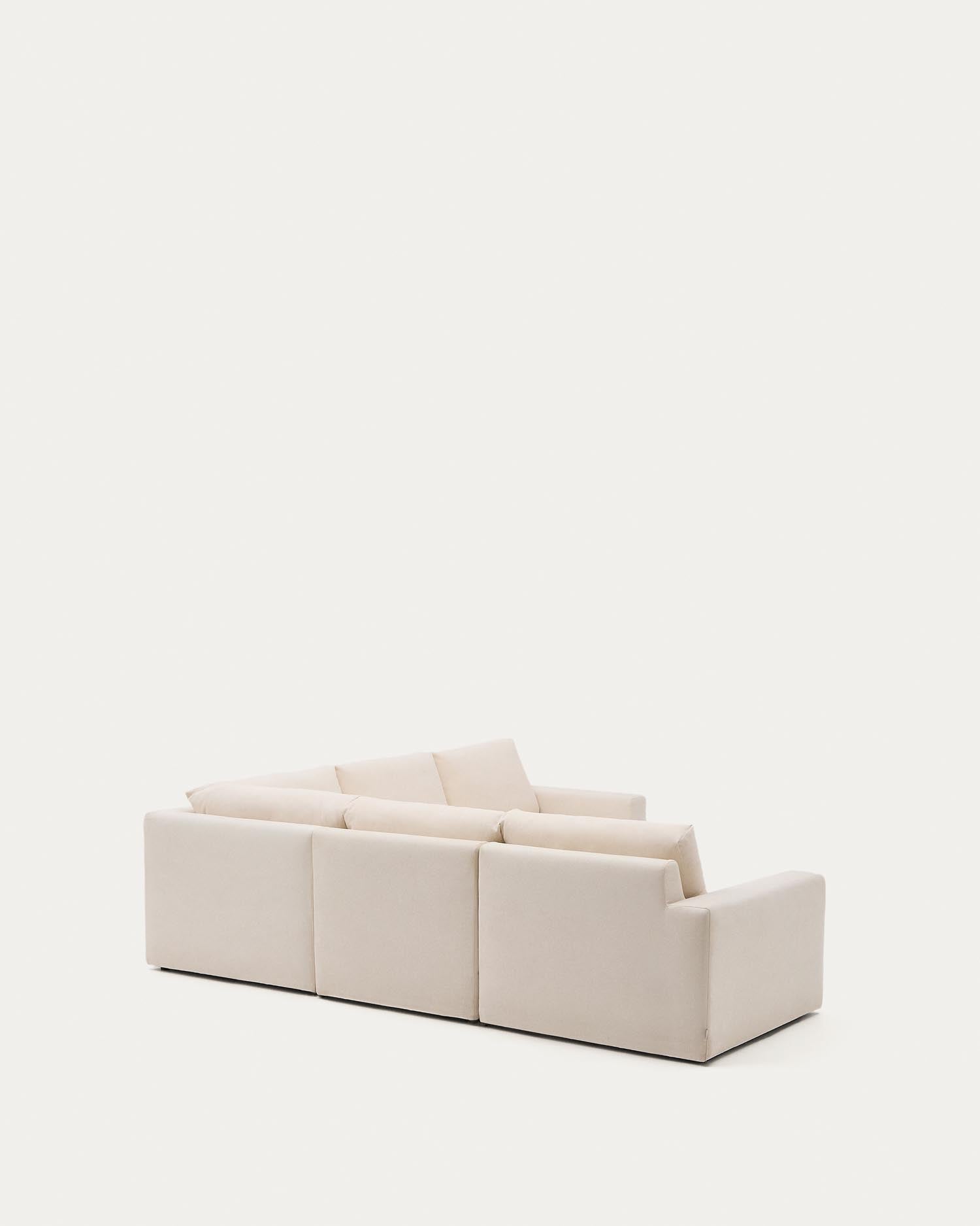 Modulares 5-Sitzer-Ecksofa Alea mit Bezug aus Chenille in Ecru, 310 x 310 cm in Ecru präsentiert im Onlineshop von KAQTU Design AG. Ecksofa ist von Kave Home