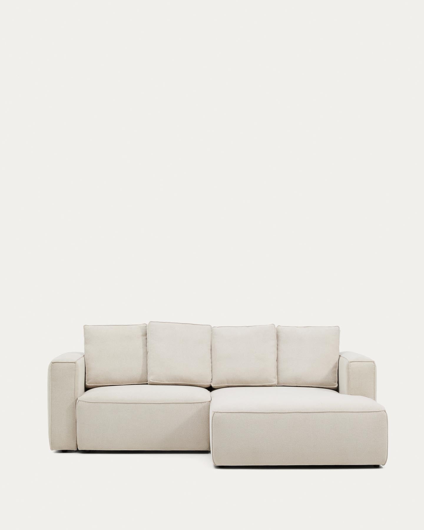 3-Sitzer Bettsofa Marela mit Chaiselongue rechts in beiger Chenille, 236 cm, FSC Mix Credit in Beige präsentiert im Onlineshop von KAQTU Design AG. Bettsofa ist von Kave Home
