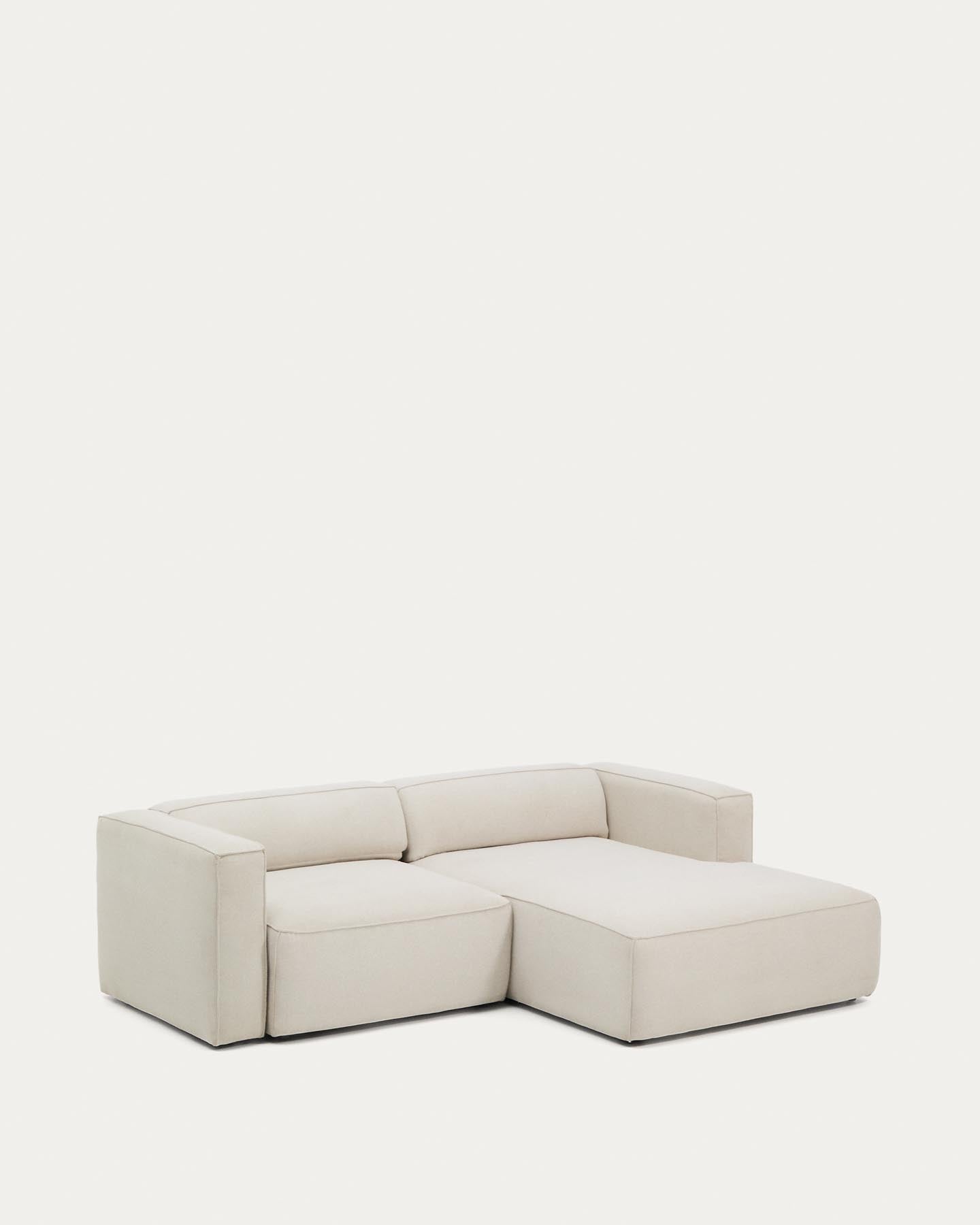 3-Sitzer Bettsofa Marela mit Chaiselongue rechts in beiger Chenille, 236 cm, FSC Mix Credit in Beige präsentiert im Onlineshop von KAQTU Design AG. Bettsofa ist von Kave Home