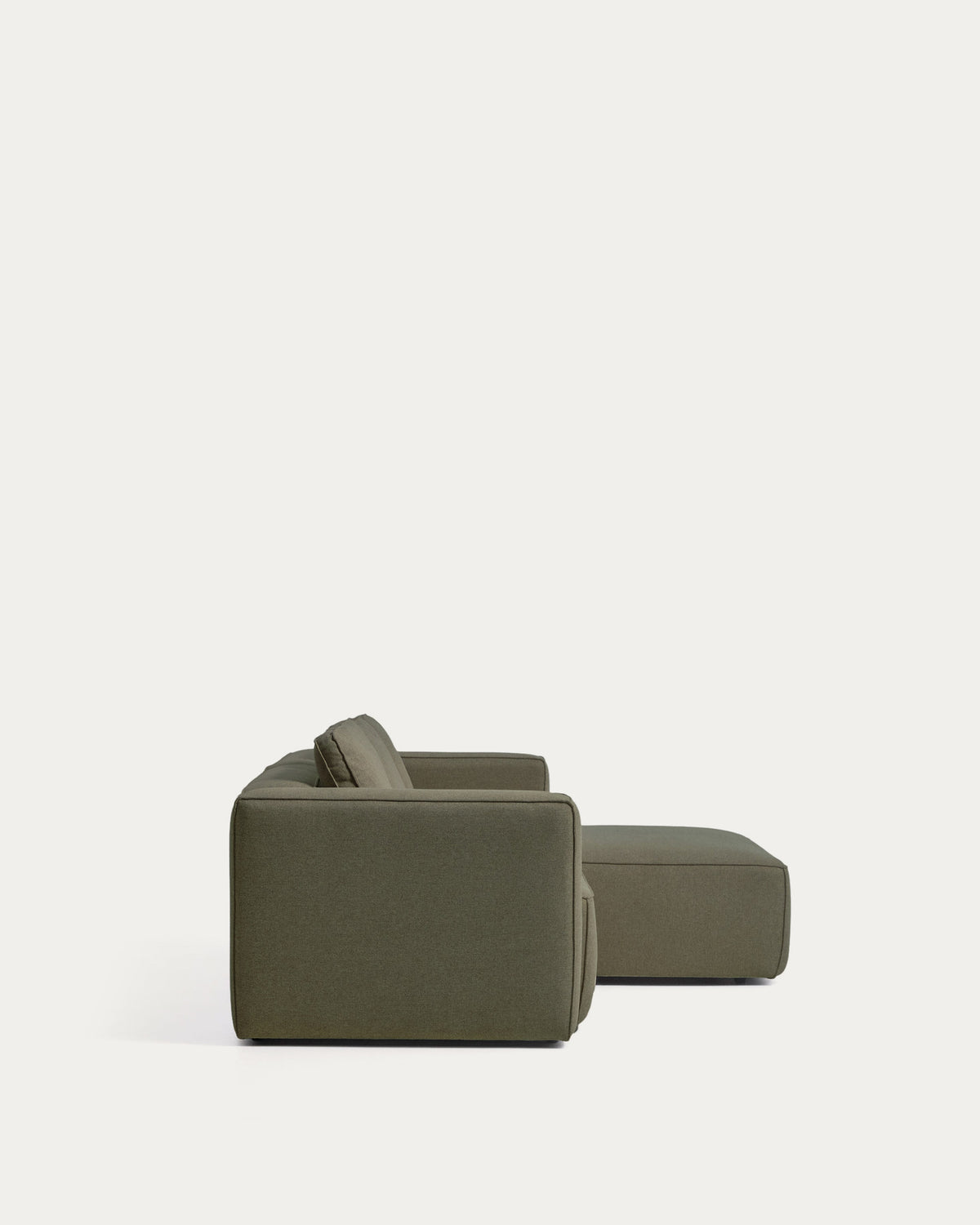 Dunkelgrünes Bettsofa Marela mit Chaiselongue rechts, Gewebebezug, Armlehnen und schwarzen Beinen