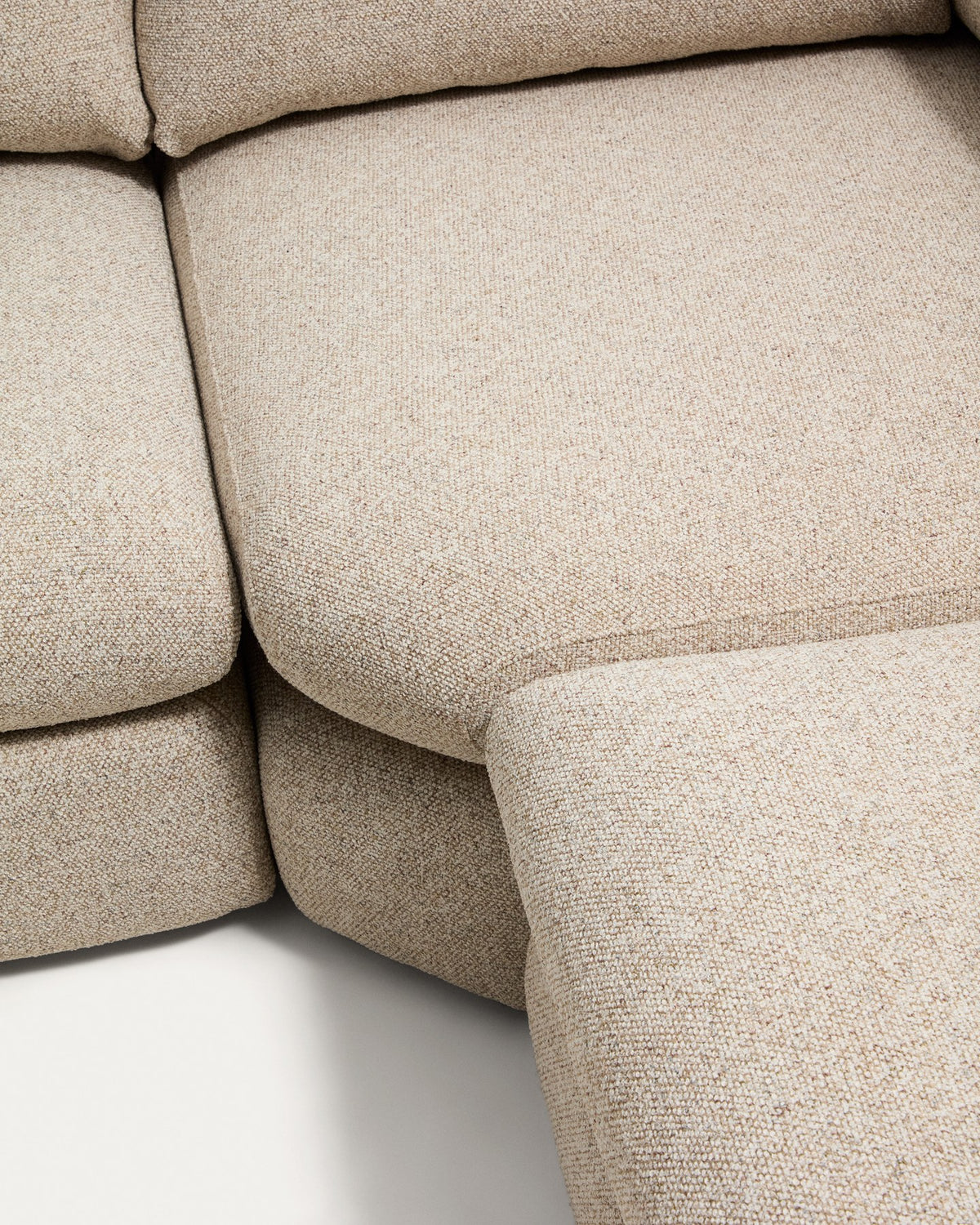 5-Sitzer Ecksofa Vera mit Randmodul links in Beige, 245 x 330 cm, FSC Mix Credit in Beige präsentiert im Onlineshop von KAQTU Design AG. 5er Sofa ist von Kave Home