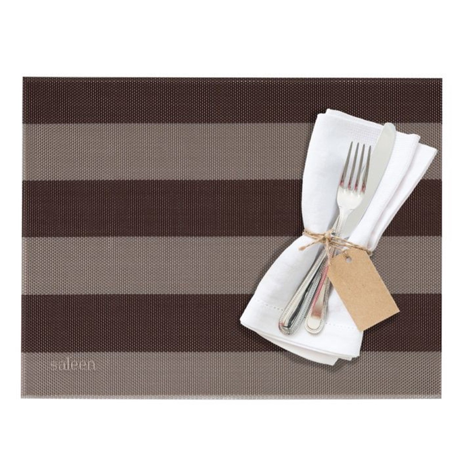 Tischset Stripes, eckig, beige, braun, 32x42cm - KAQTU Design