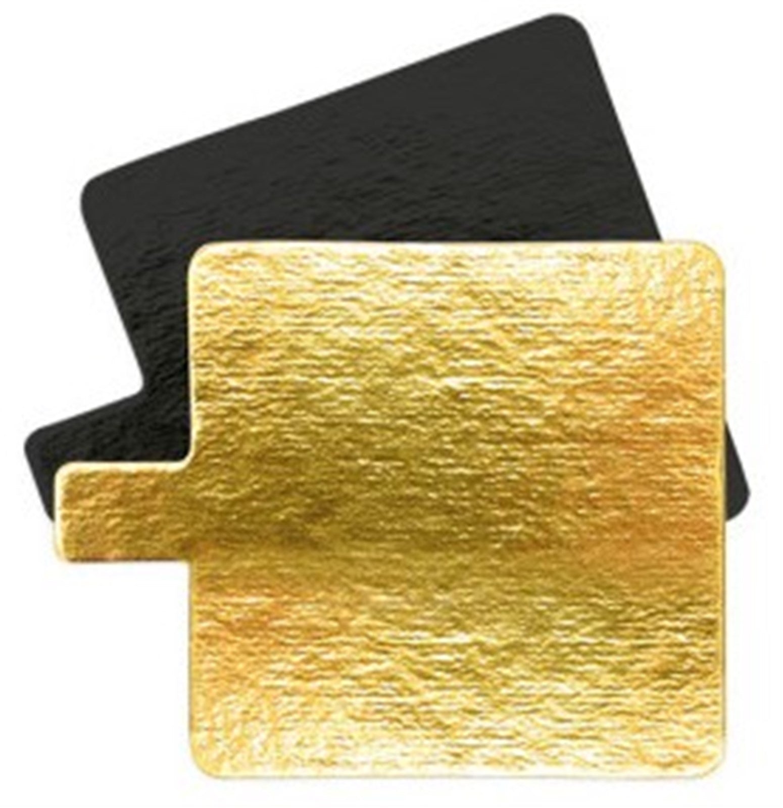 10er Set Tortenhalter gold/schwarz quadratisch 8cm