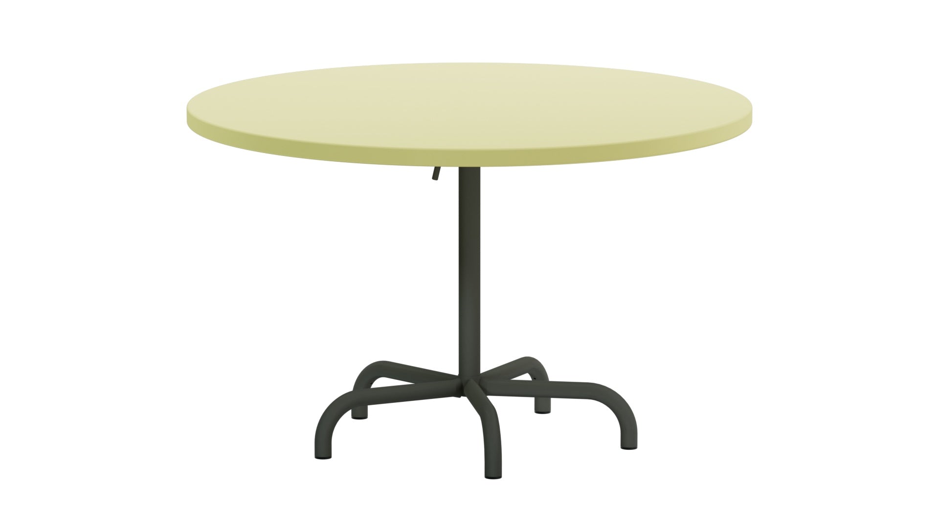 Säntis Metall-Gartentisch ø117 klappbar in Buchsbaumgelb präsentiert im Onlineshop von KAQTU Design AG. Gartentisch ist von Schaffner