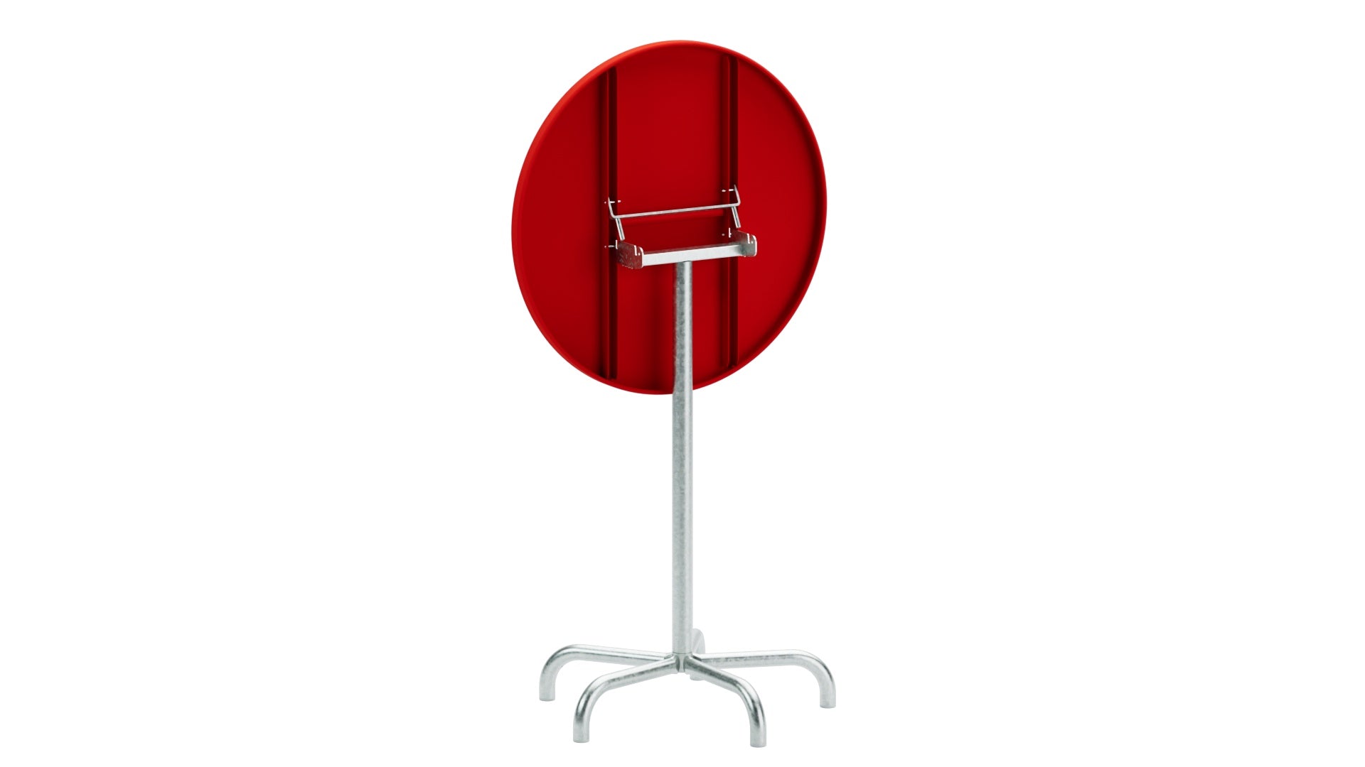 Wetterfester, klappbarer Säntis Metall-Stehtisch outdoor ø80/110cm, robust, rostfrei, mit Bodenausgleich, Swiss Made – ideal für Garten, Terrasse & Veranstaltungen.
