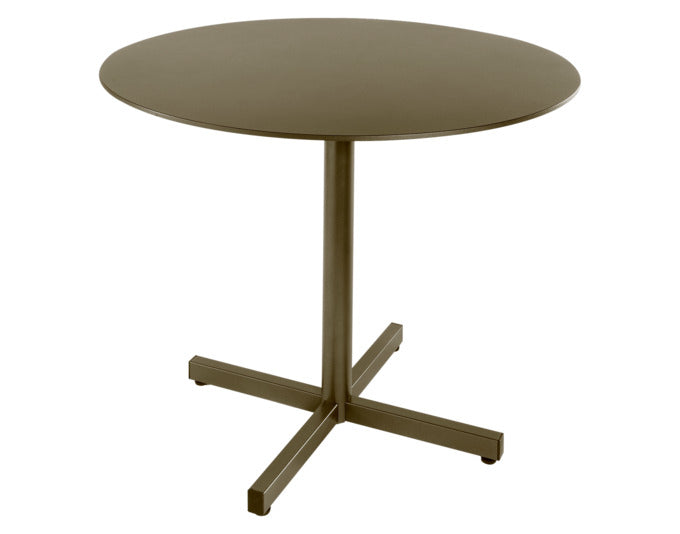 Luzern Glasfaser-Gartentisch Decor ø90 klappbar in Champagner präsentiert im Onlineshop von KAQTU Design AG. Gartentisch ist von Schaffner