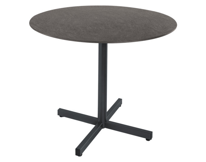 Luzern Glasfaser-Gartentisch Decor ø100 klappbar in Deko Schiefer/Anthrazit präsentiert im Onlineshop von KAQTU Design AG. Gartentisch ist von Schaffner