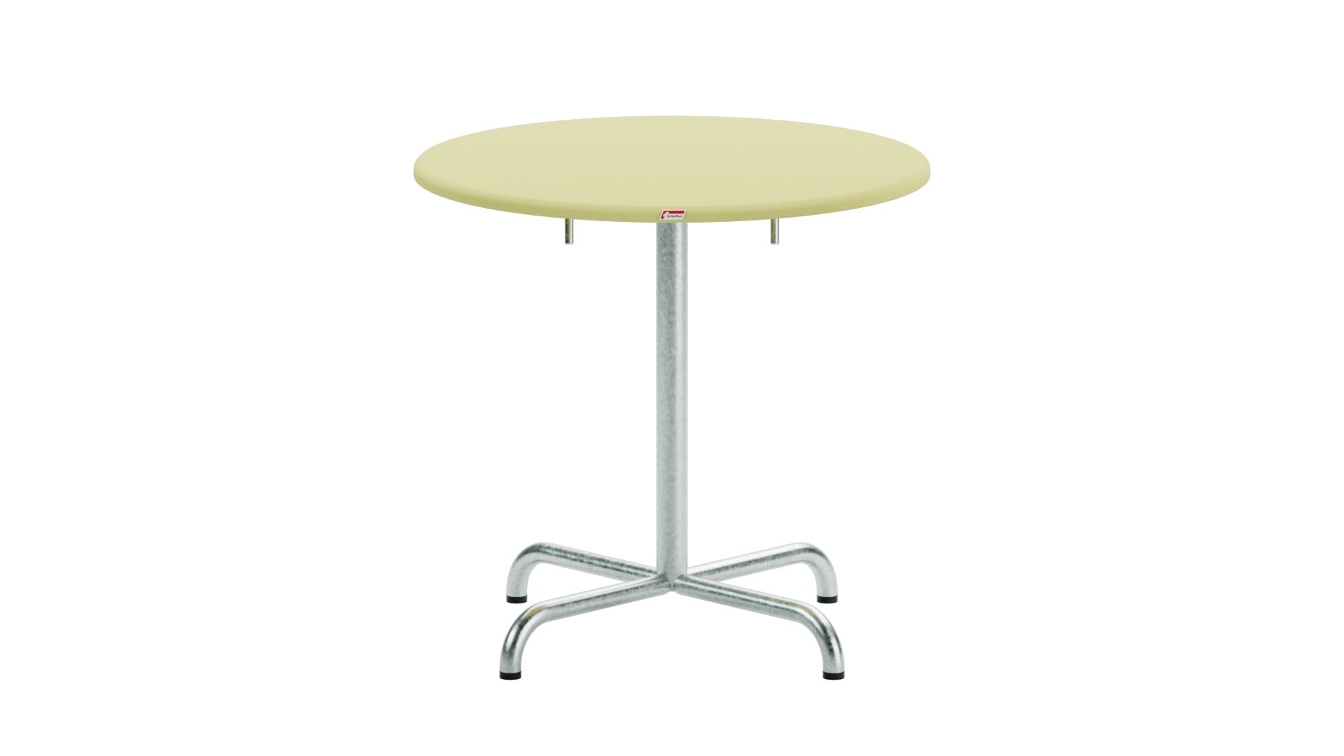 Davos Glasfaser-Gartentisch ø75 klappbar in Buchsbaumgelb präsentiert im Onlineshop von KAQTU Design AG. Gartentisch ist von Schaffner