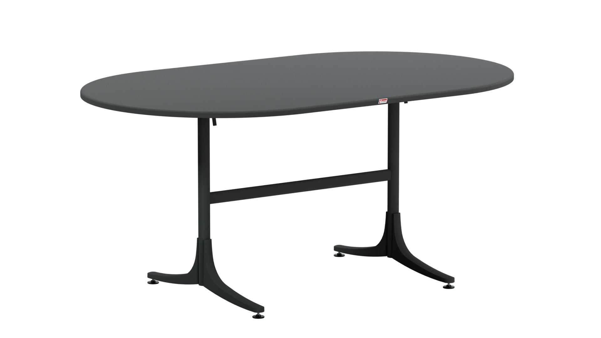 Eleganter, klappbarer Gartentisch aus Glasfaser, 160x95 cm oval, wetterfest, UV-beständig, robust und Made in Switzerland – perfekt für Ihren Außenbereich.