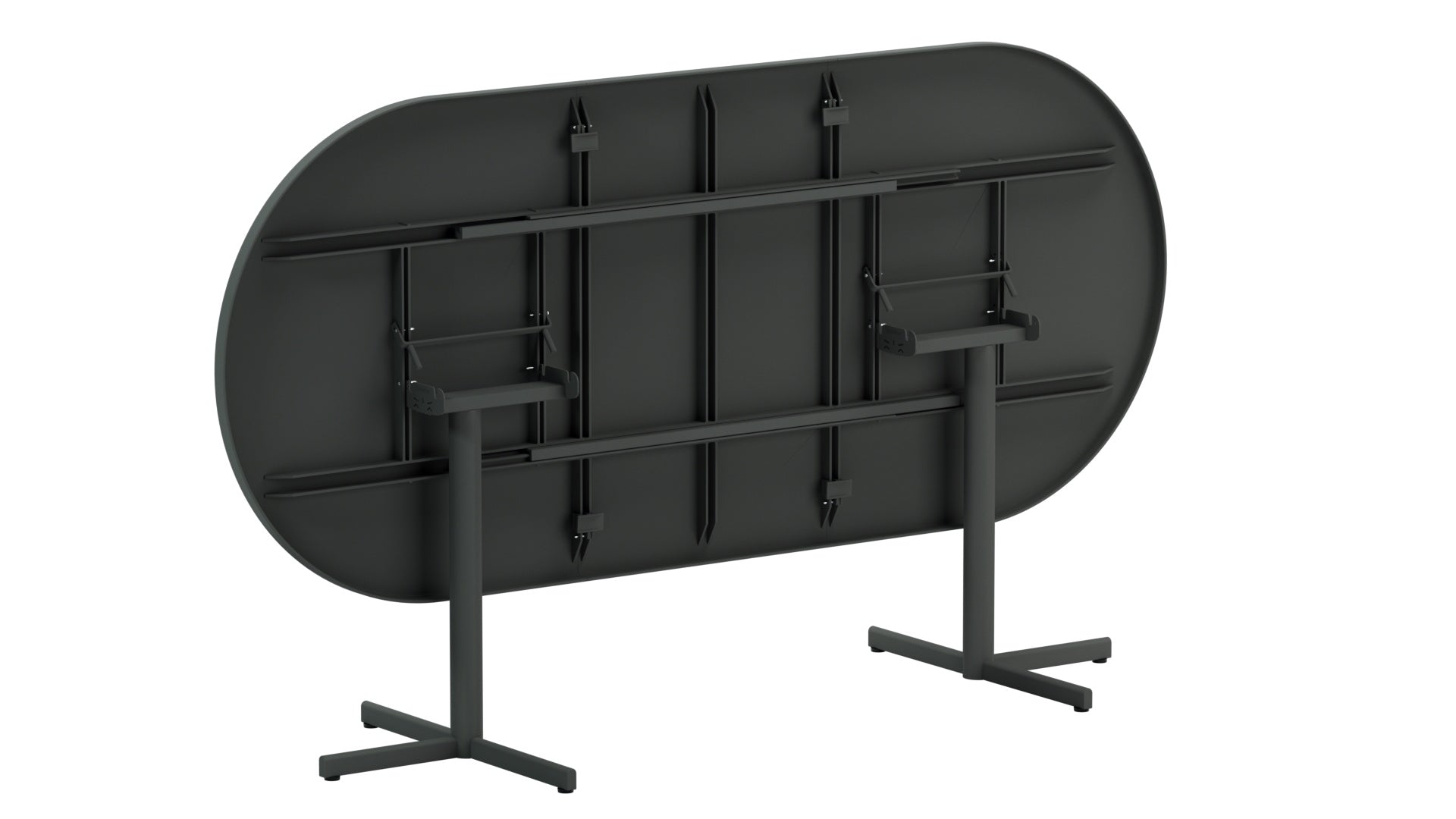 Bodensee Glasfaser-Gartentisch 160/218x95 oval klappbar, ausziehbar in Graphit präsentiert im Onlineshop von KAQTU Design AG. Gartentisch ist von Schaffner