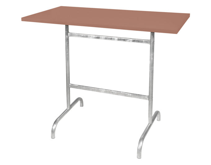 Säntis Metall-Stehtisch Outdoor 130x70 /110 klappbar in Pastellterracotta präsentiert im Onlineshop von KAQTU Design AG. Hochtisch Outdoor ist von Schaffner